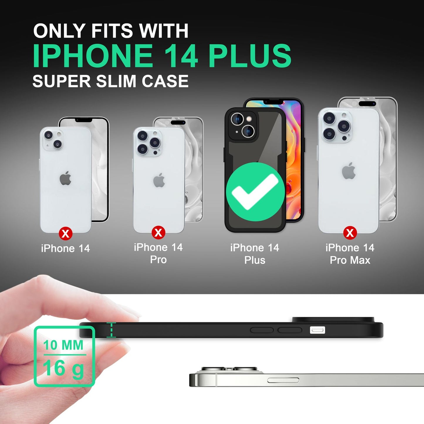 NALIA Berlin 360 Grad Hülle - Klar Kompatibel Mit Iphone 14 Plus Silikon Acryl Material 360° Schutz