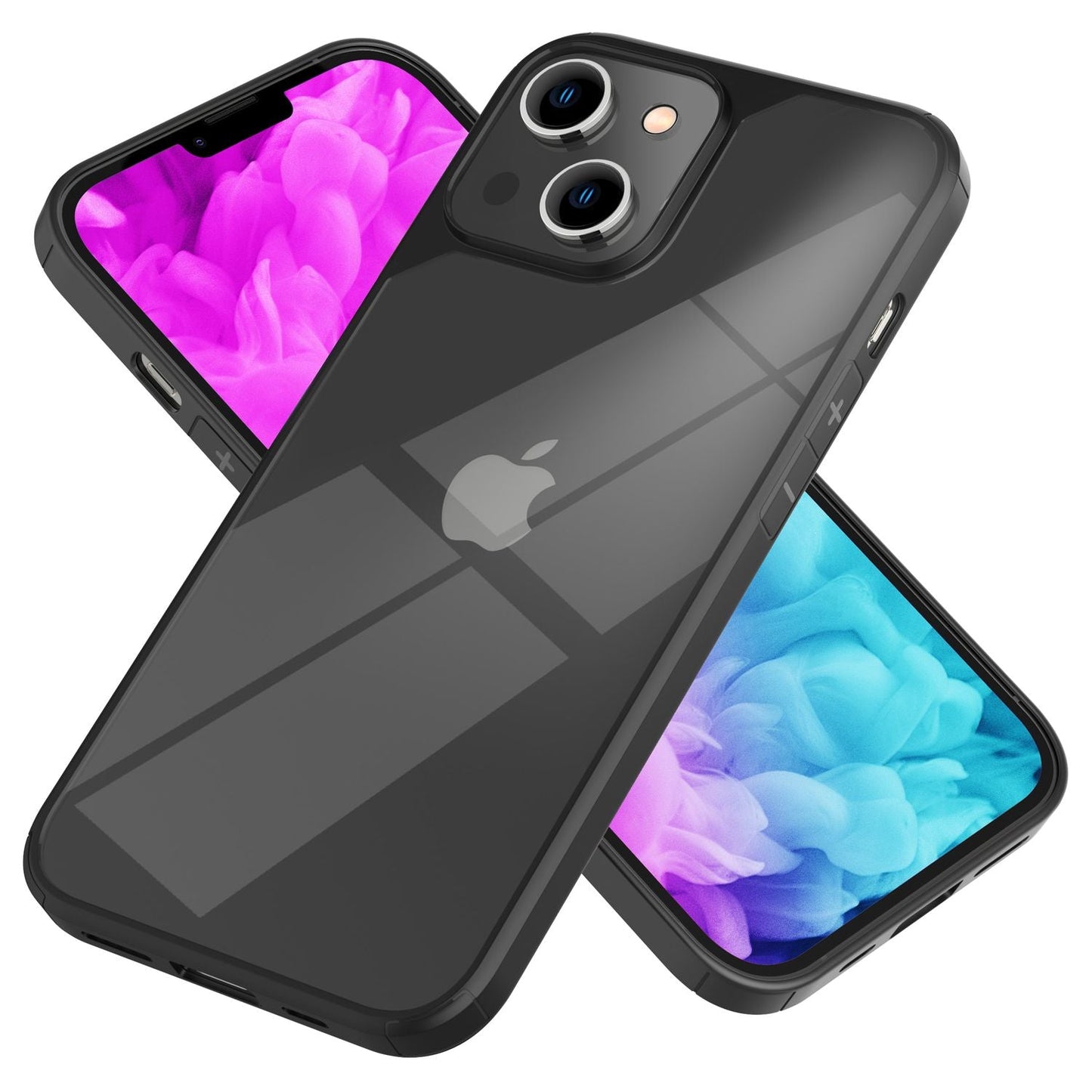 Hybrid Hülle für iPhone 14 - Klar Transparent Acryl Cover Silikon Schutz Rahmen