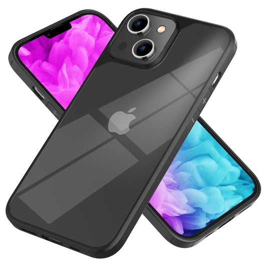Hybrid Hülle für iPhone 14 - Klar Transparent Acryl Cover Silikon Schutz Rahmen