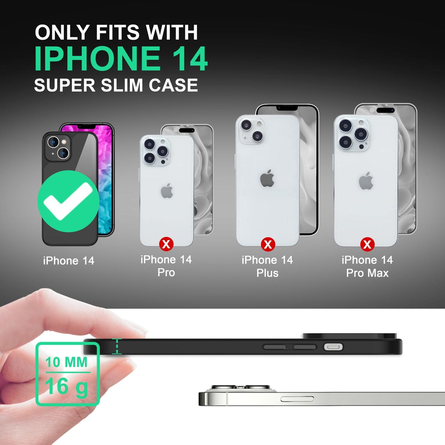 Hybrid Hülle für iPhone 14 - Klar Transparent Acryl Cover Silikon Schutz Rahmen