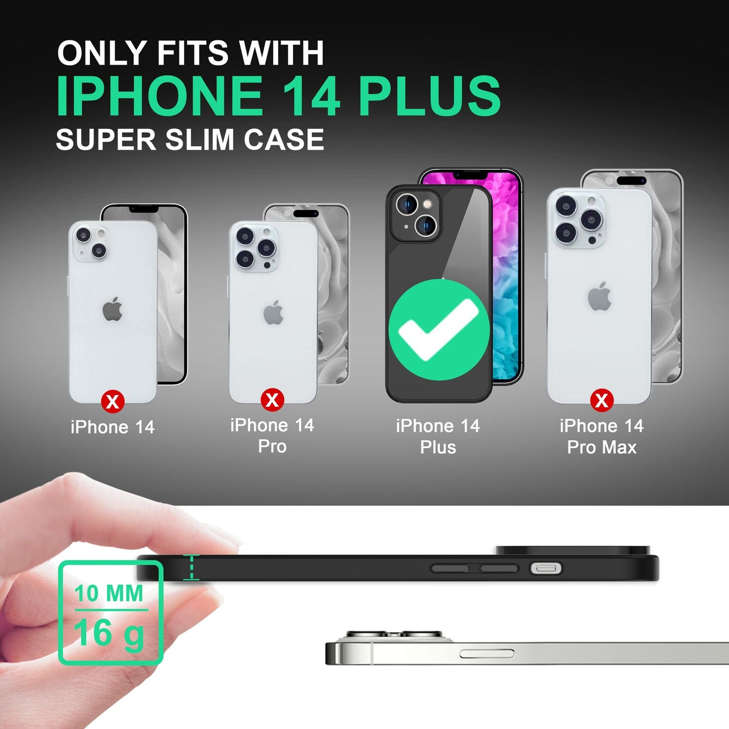 Für iPhone 14 Plus Hülle Klar Hybrid Durchsichtig Schutz Rahmen Handyhülle Cover