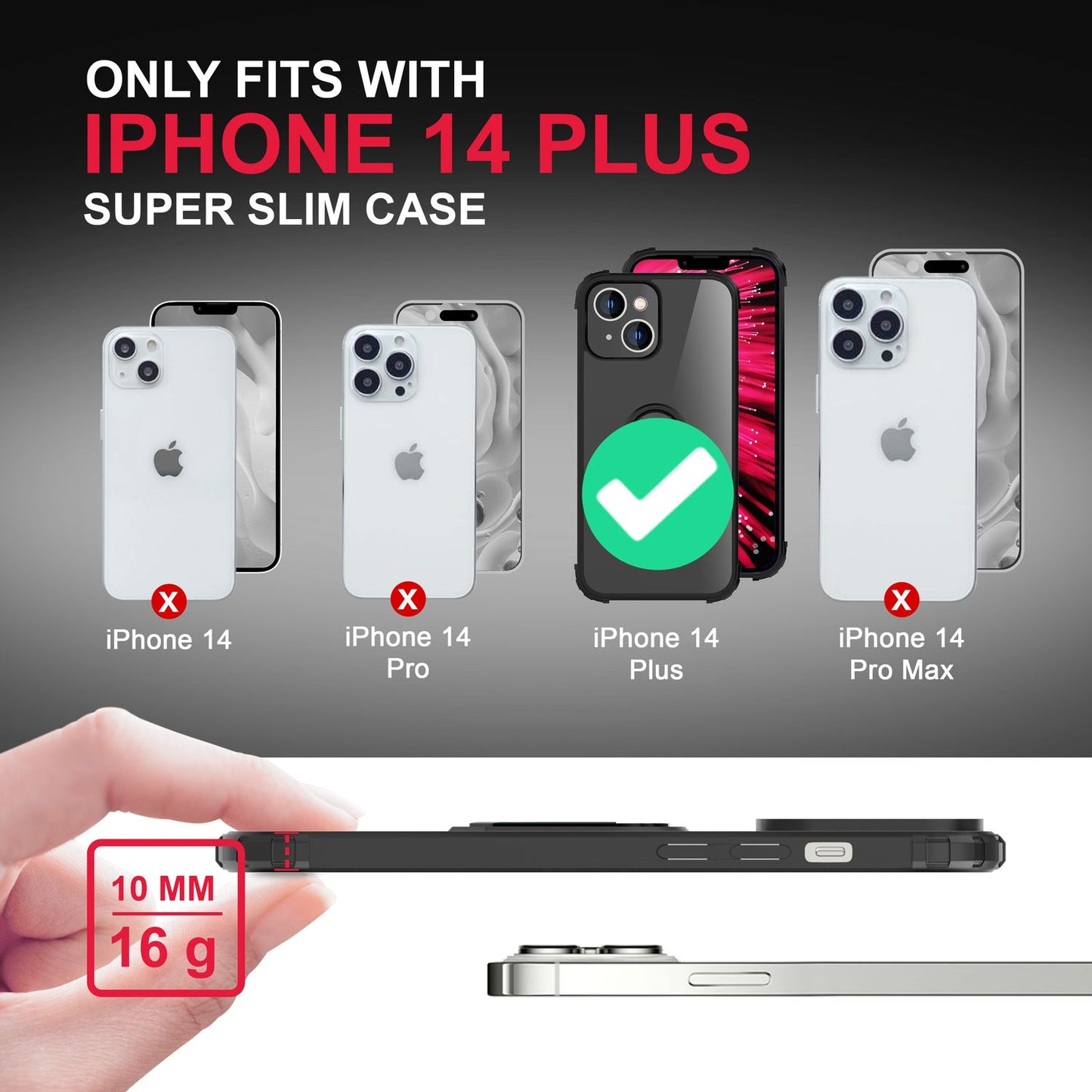 Für iPhone 14 Plus Hülle Ringhülle Klar Durchsichtig Schutz Rahmen Handyhülle