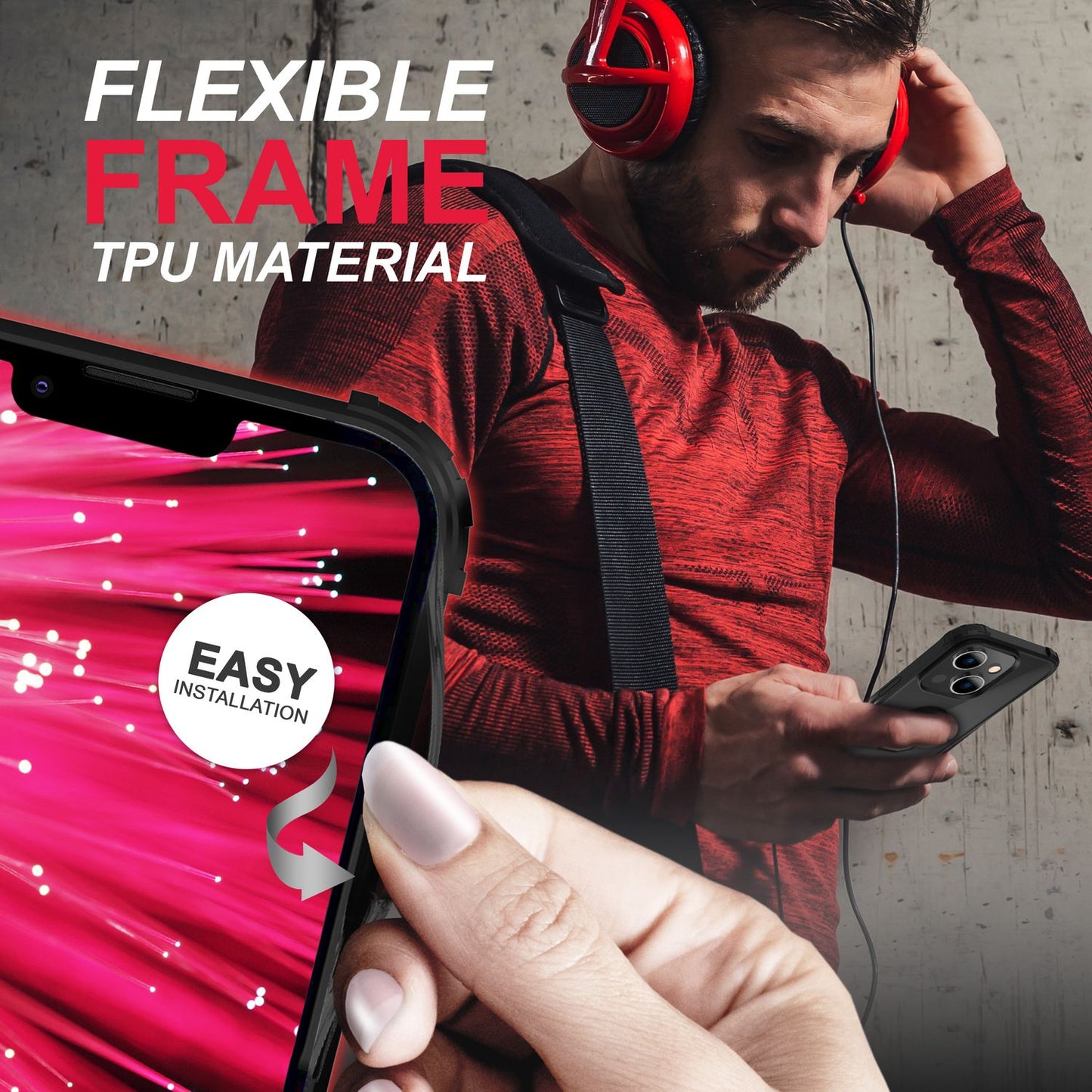 Für iPhone 14 Plus Hülle Ringhülle Klar Durchsichtig Schutz Rahmen Handyhülle