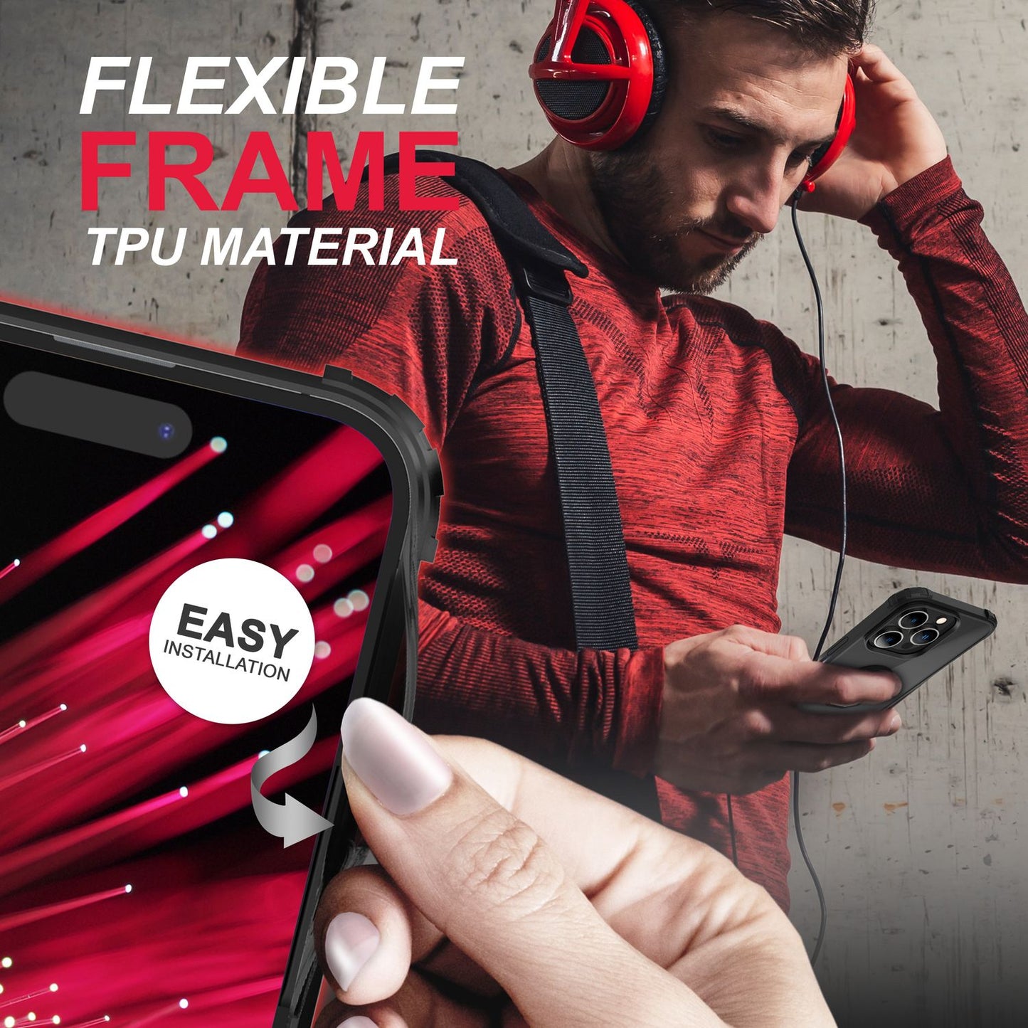 Ring Hülle für iPhone 14 Pro Max - Klar Transparent Schutz Rahmen 360° Ring Case