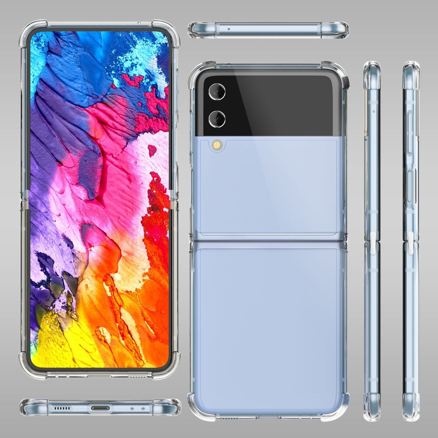 Hülle für Samsung Galaxy Z Flip4 Klar Kratzfest Anti-Gelb Hart Cover Schutzhülle