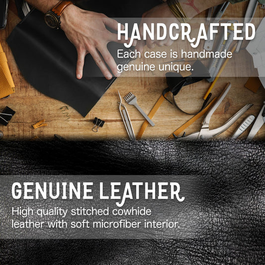 Husă NALIA din piele naturală cu clapă și protecție RFID - 2 sloturi pentru carduri, dimensiuni: 145x70x15