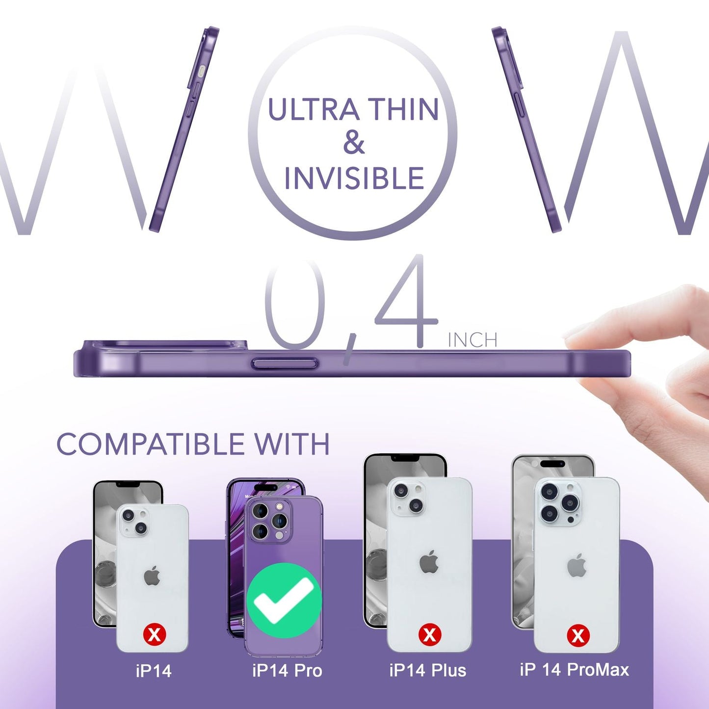 Husa NALIA Phantom pentru iPhone 14 Pro, Ultra-Subțire - 0.3 mm, Transparentă