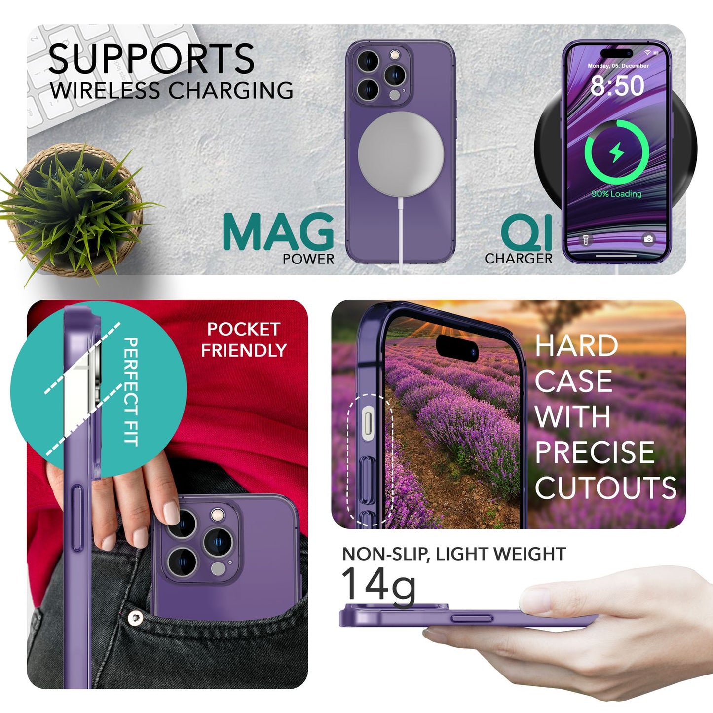 Husa NALIA Phantom pentru iPhone 14 Pro, Ultra-Subțire - 0.3 mm, Transparentă