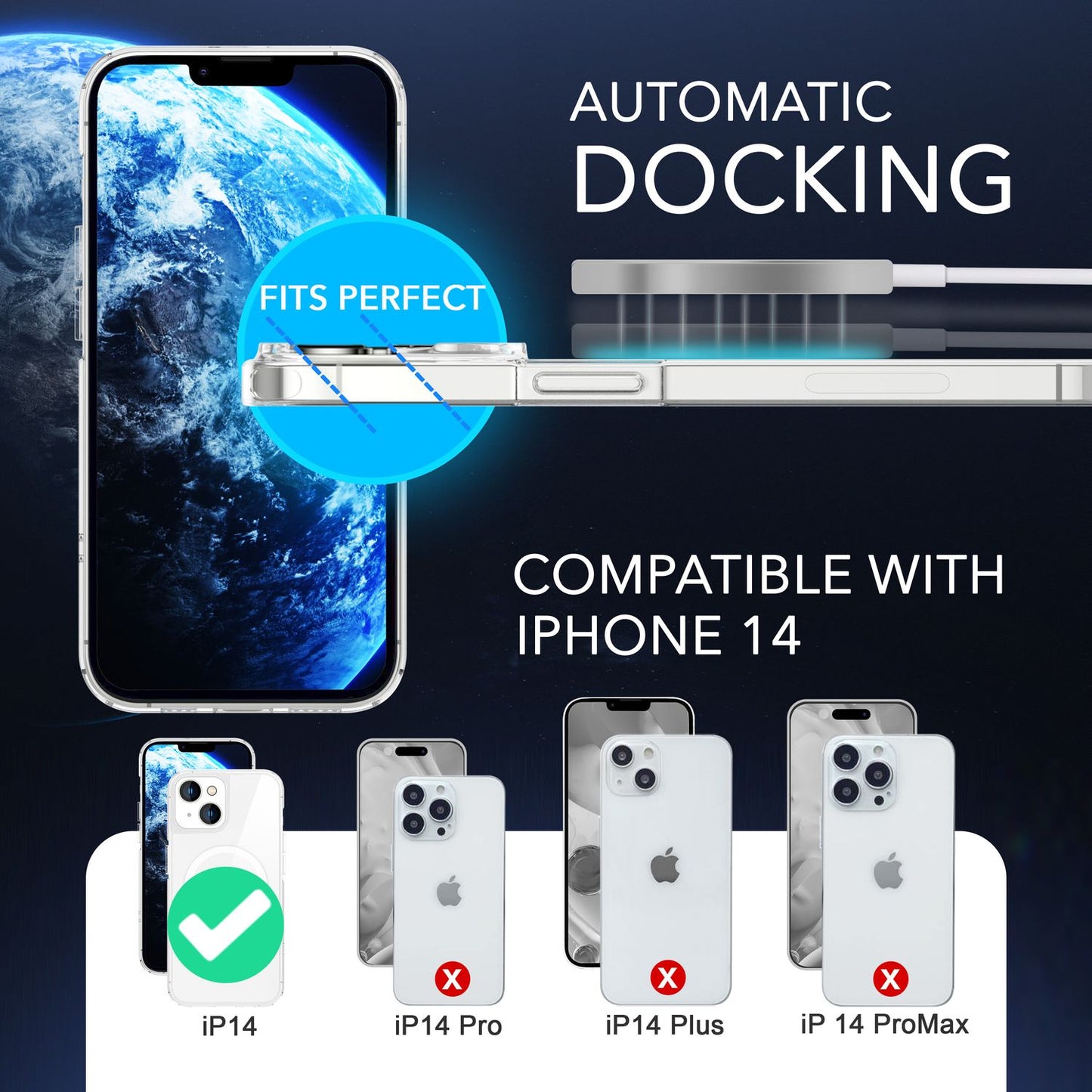 MagPower Schutzhülle für iPhone 14, Klar Kratzfest Handyhülle Durchsichtig Hülle