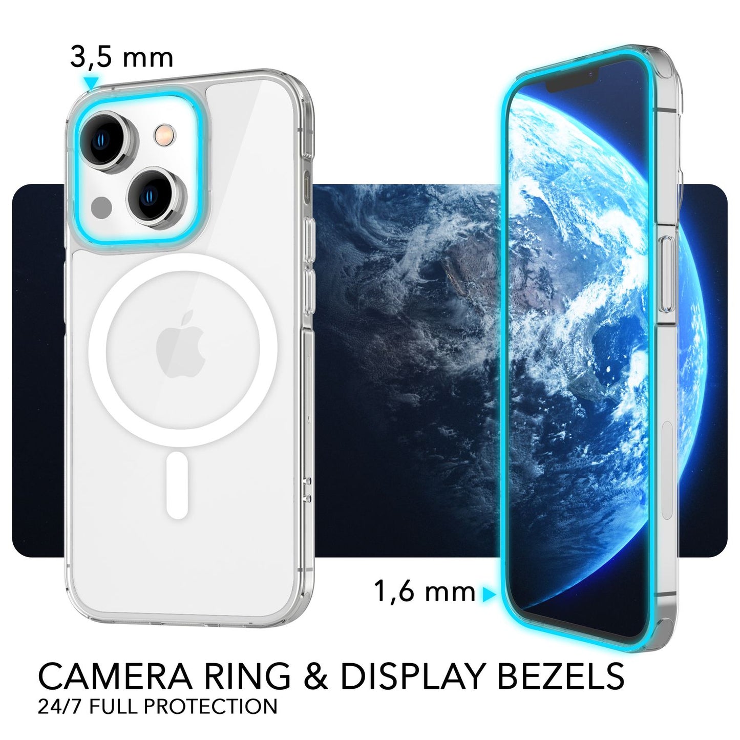 MagPower Schutzhülle für iPhone 14 Plus, Klar Kratzfest Handy Hülle Durchsichtig