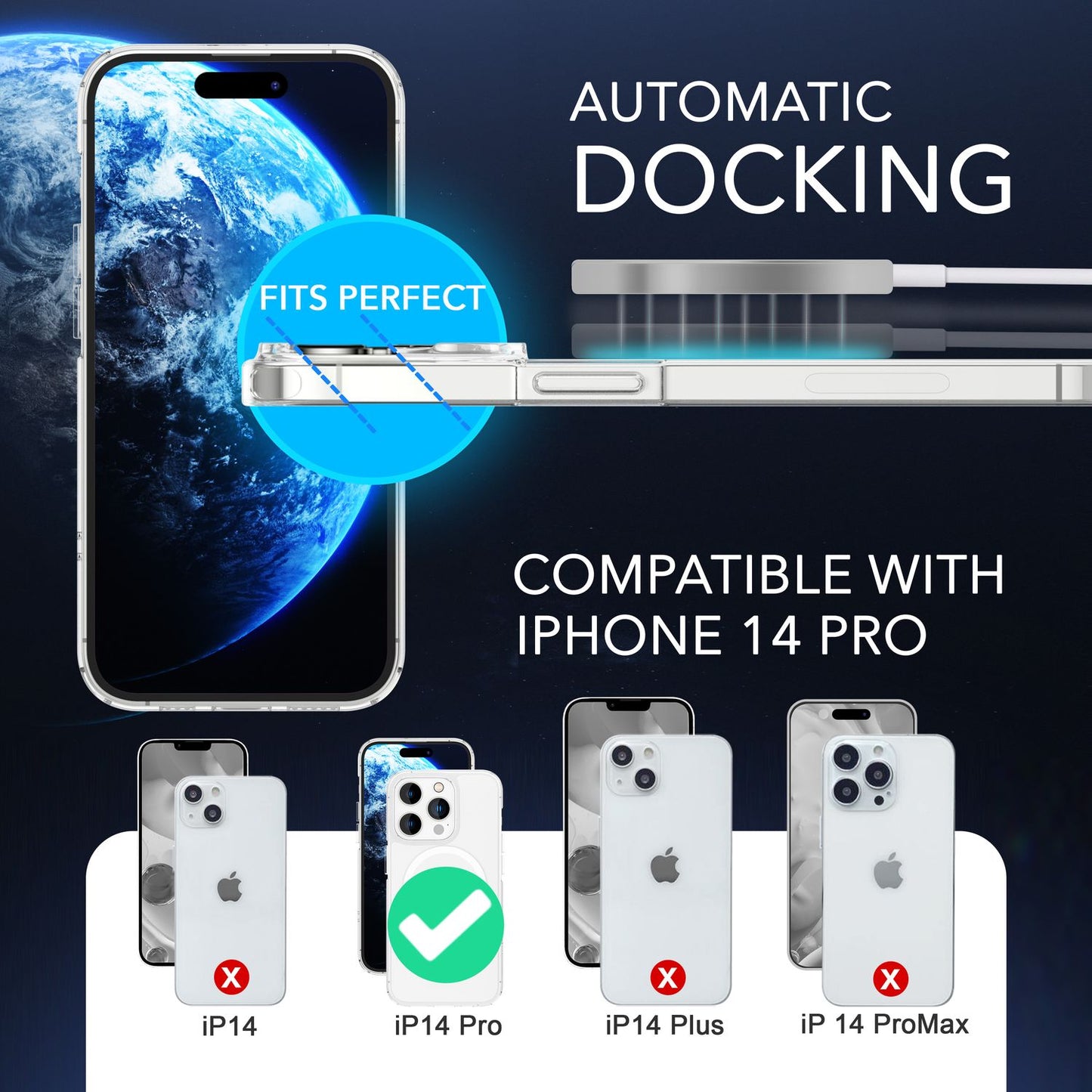 MagPower Schutzhülle 14 Pro Transparent - MagSafe Kompatibel Kratzfest Anti Gelb-Technologie