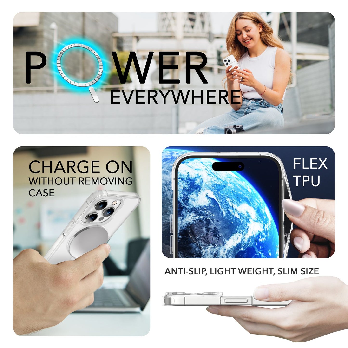 MagPower IPhone 14 Pro Max MagSafe Klar Hülle Transparent - Passgenau, Kratzfest, Anti Gelb