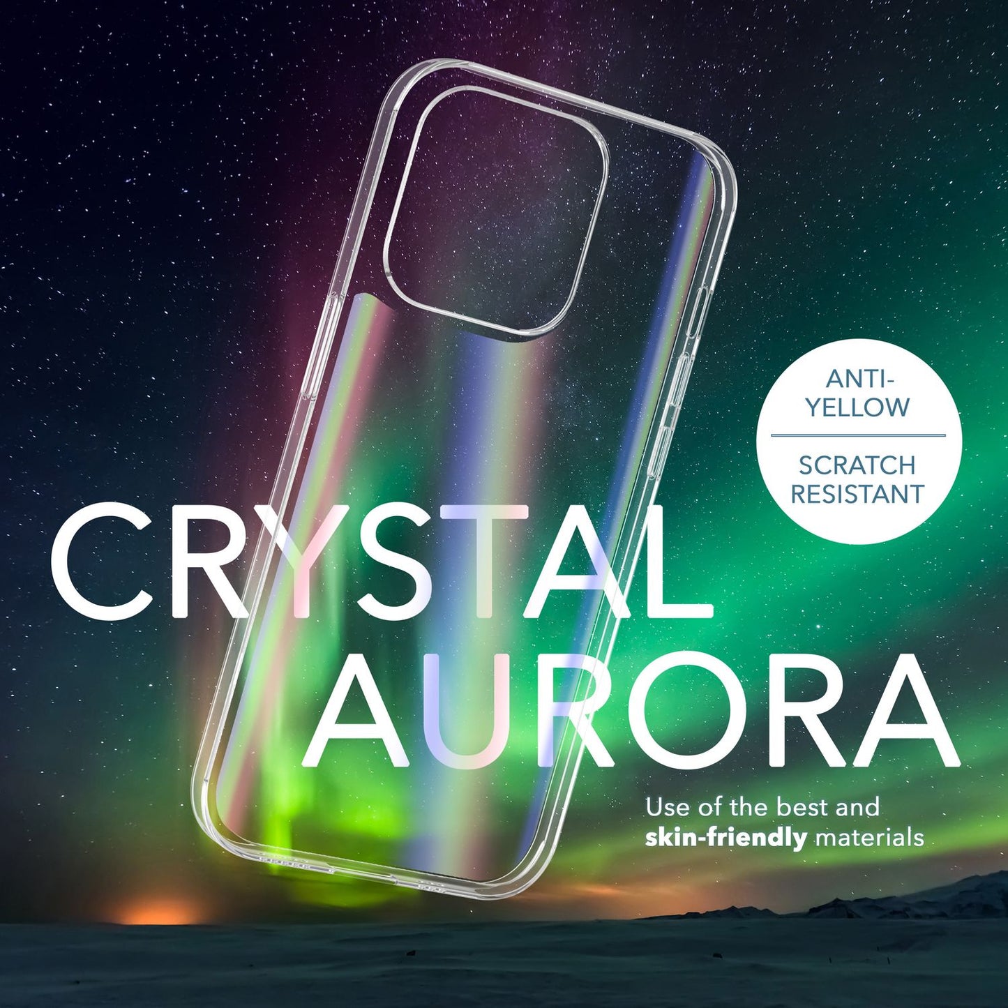 Glas Hülle für iPhone 14 Pro, Klar Regenbogen Effekt Bunt Schimmernd Schutz Case