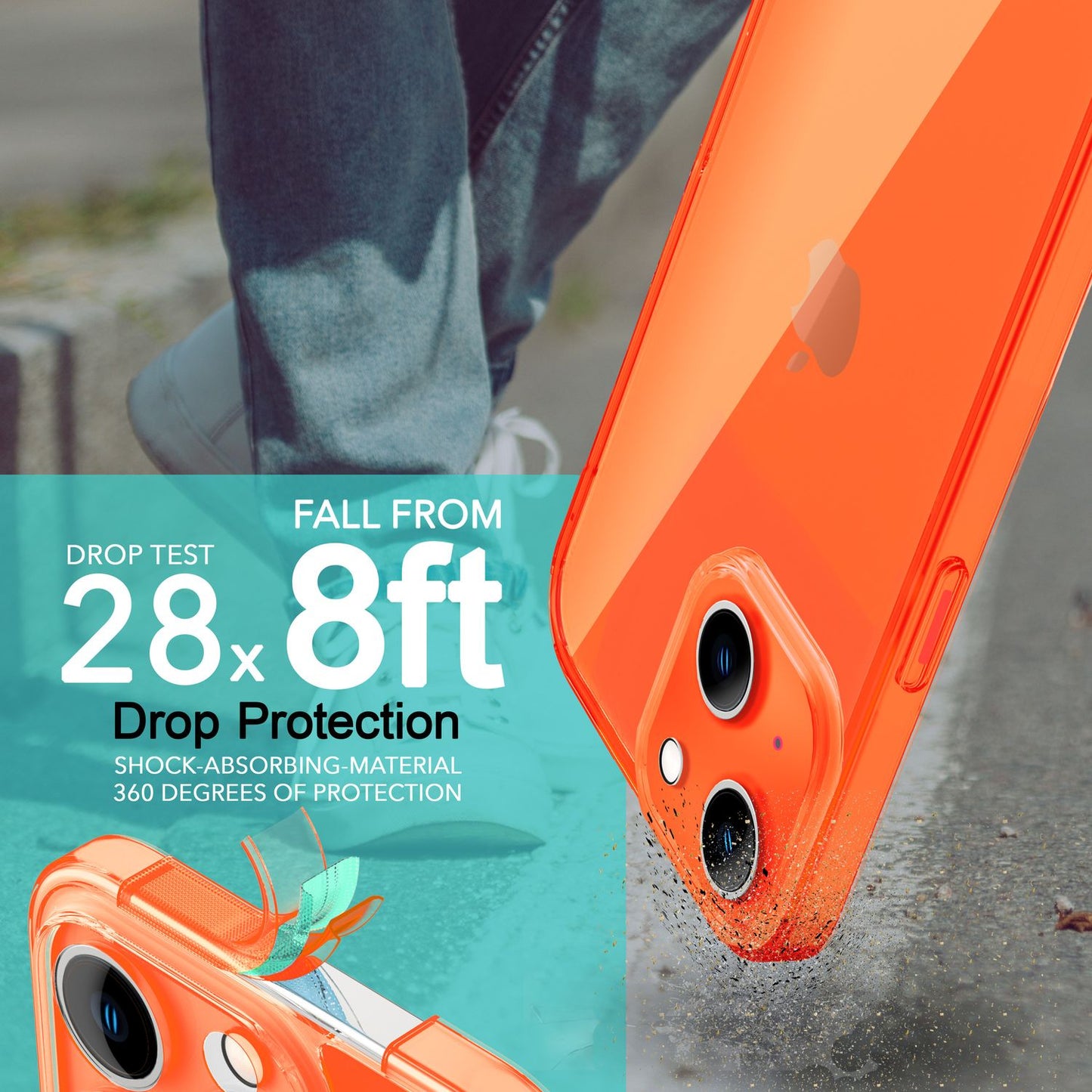 Neon Hülle für iPhone 14 Plus, Durchscheinend Bunt Handyhülle Schutzhülle Cover