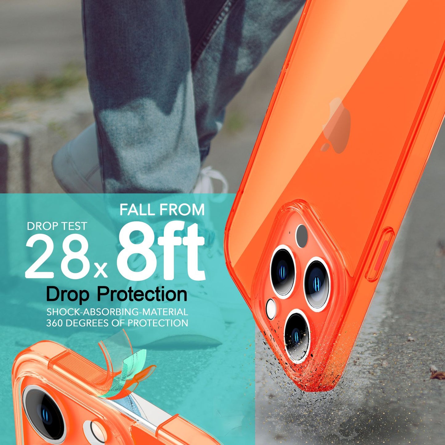 Neon Hülle für iPhone 14 Pro, Durchscheinend Bunt Handyhülle Cover Schutzhülle
