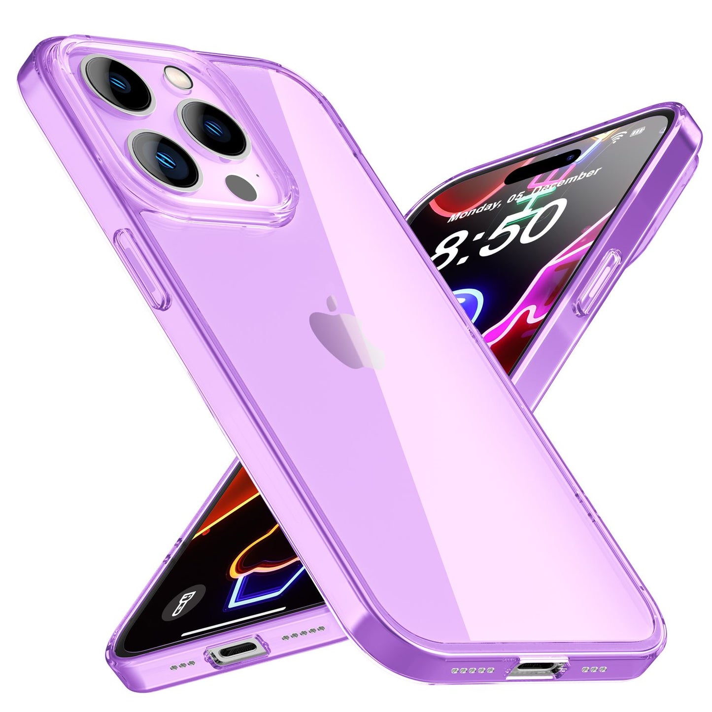 Neon Hülle für iPhone 14 Pro Max, Durchscheinend Bunt Handyhülle TPU Schutzhülle