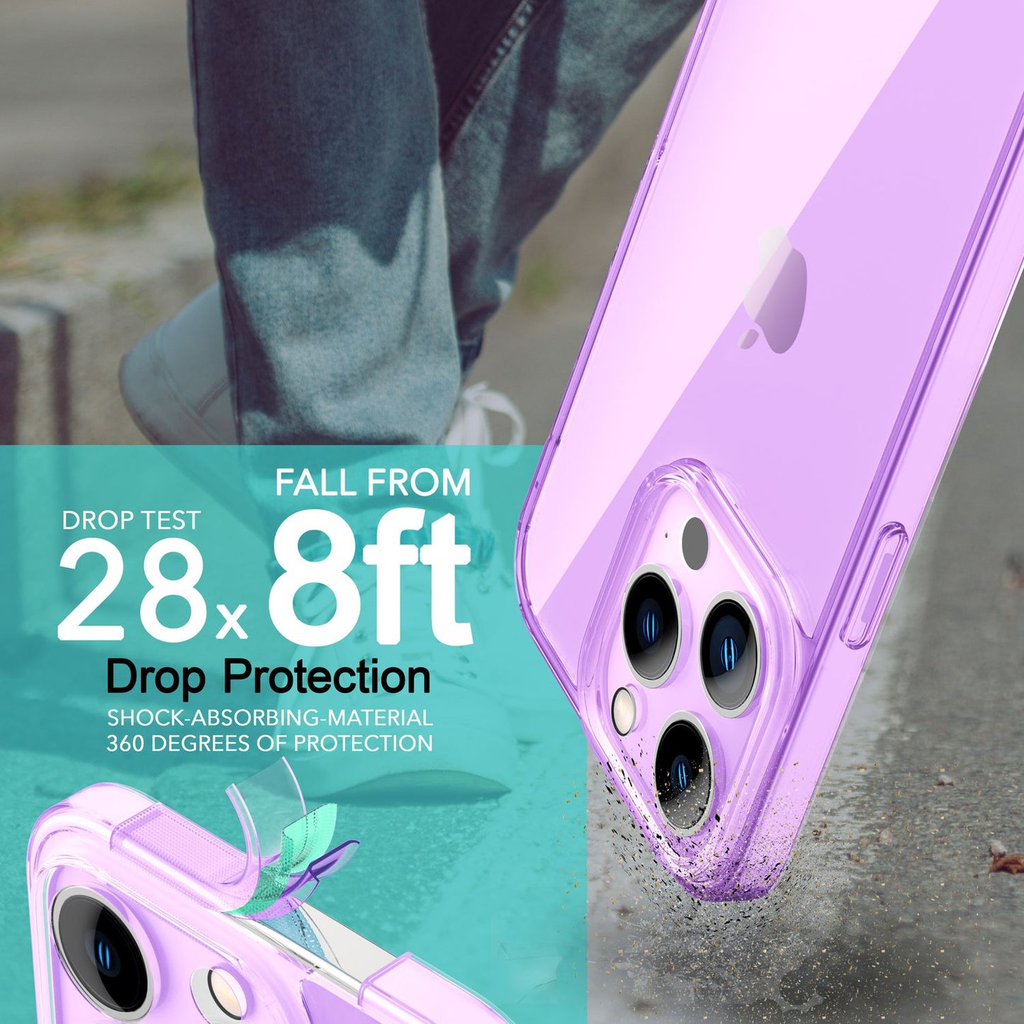 Neon Hülle für iPhone 14 Pro Max, Durchscheinend Bunt Handyhülle TPU Schutzhülle