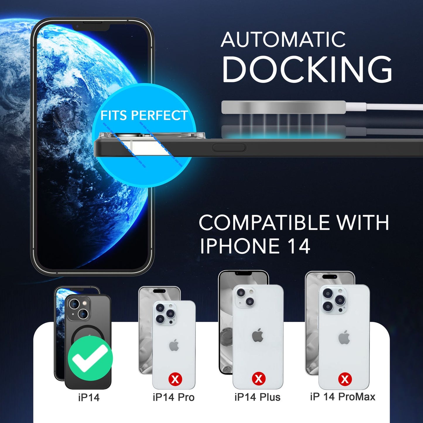 Carcasă Mattex MagPower MagSafe - Dimensiune 6,1 inch, 2x Sticlă, Semitransparentă