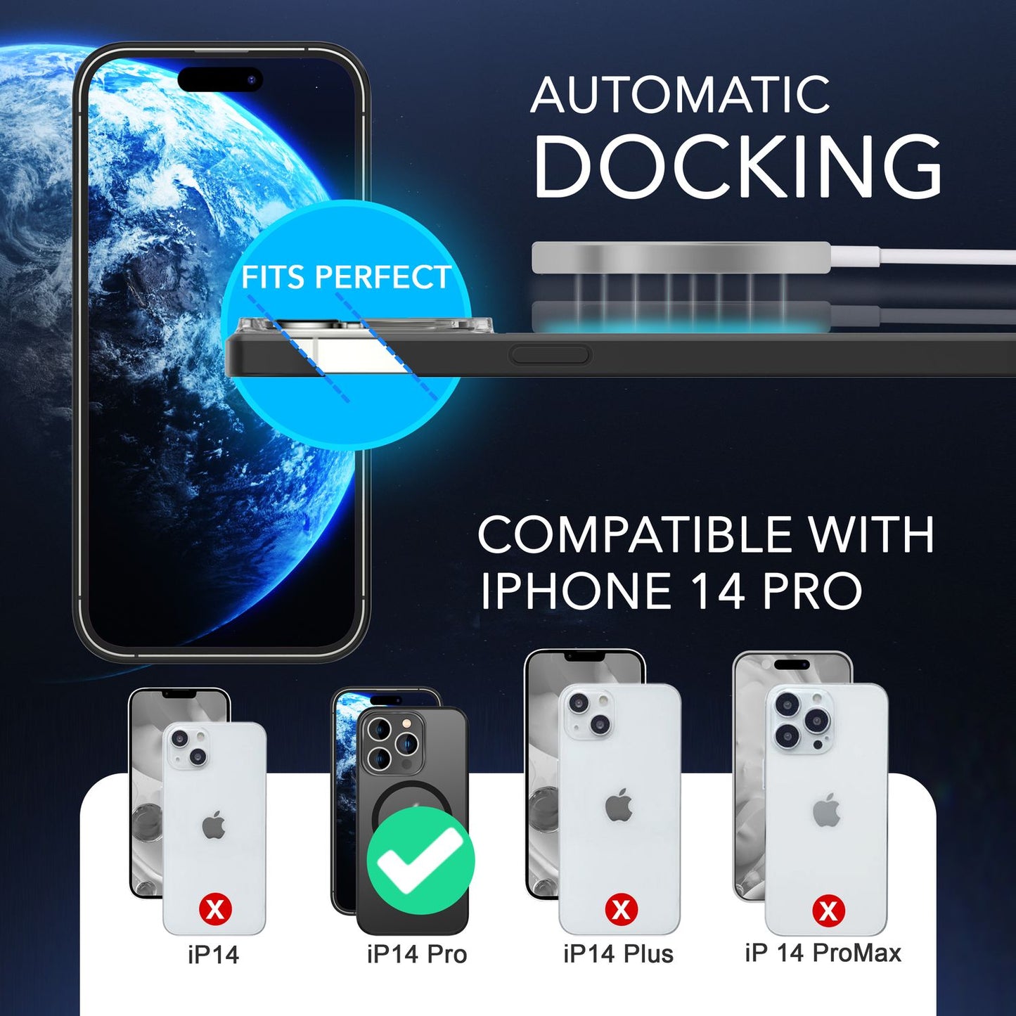 MagSafe Hülle mit 2x Schutz Glas für iPhone 14 Pro, Halb-Transparent Handy Cover