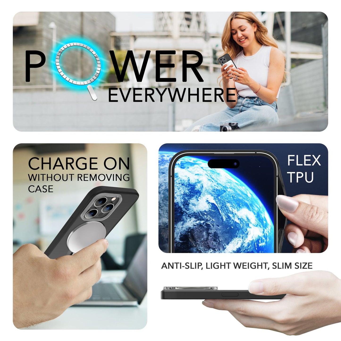 NALIA MagSafe Hülle mit 2x Schutz Glas für iPhone 14 Pro Max, Halb-Transparent Cover