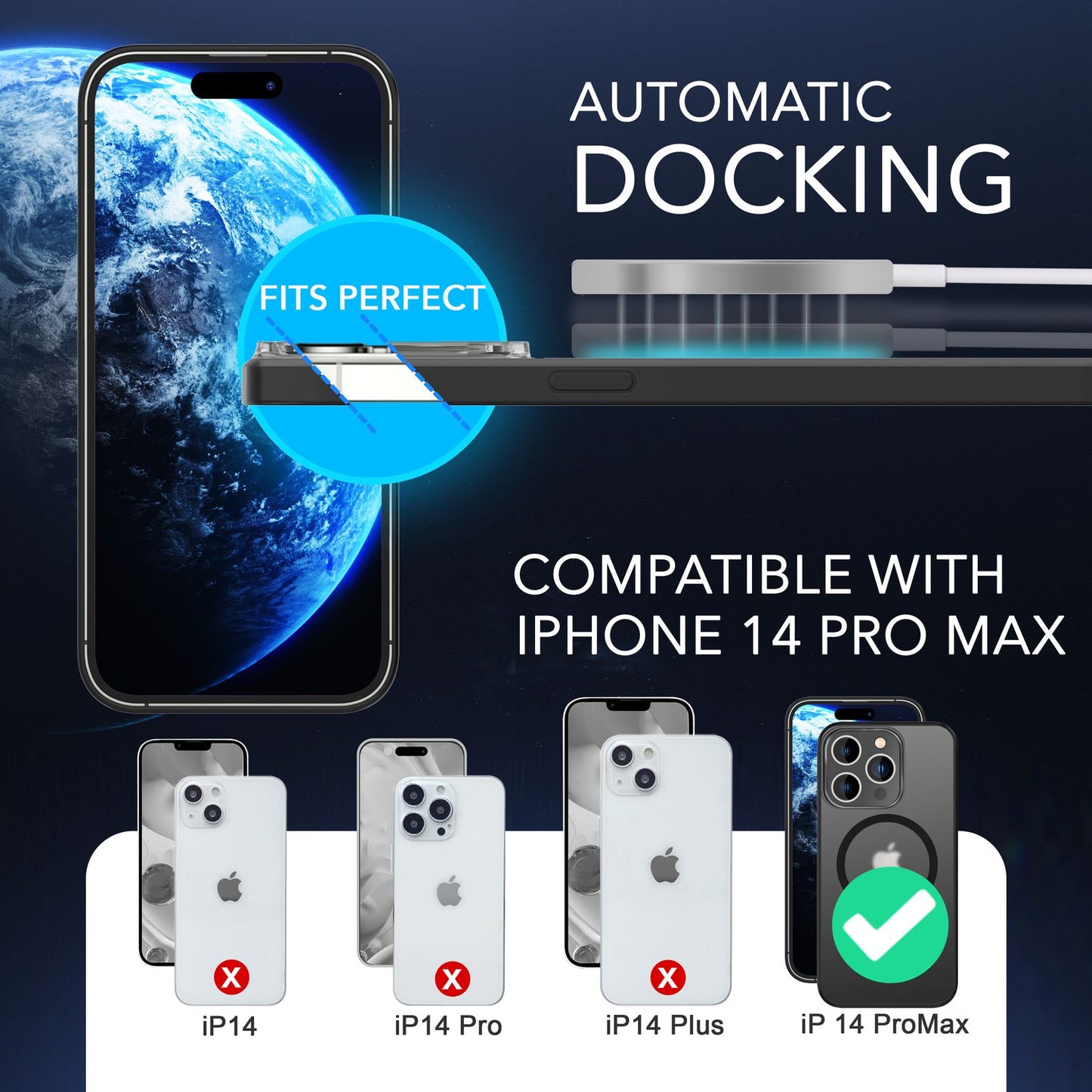 NALIA MagSafe Hülle mit 2x Schutz Glas für iPhone 14 Pro Max, Halb-Transparent Cover