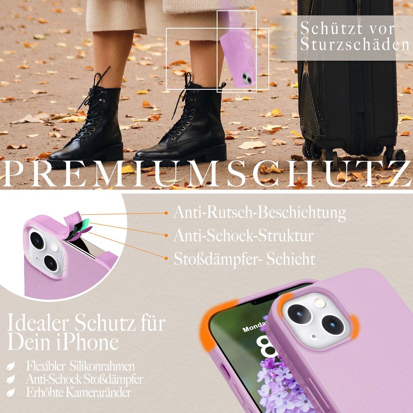 Bio Hülle mit MagSafe für iPhone 14, Nachhaltig Öko Case Umweltfreundlich