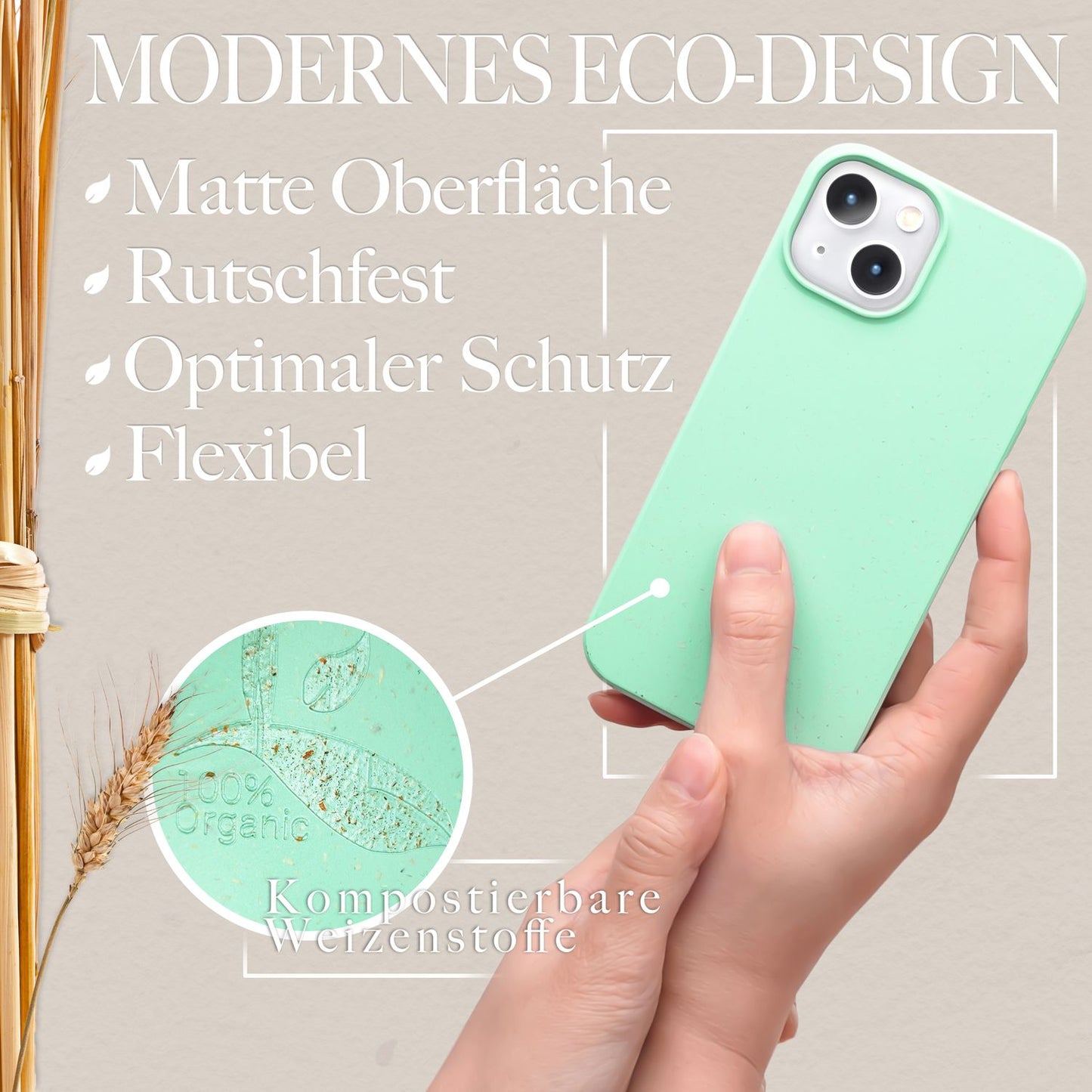 NALIA Berlin Bio Hülle MagSafe - Größe Passend Für iPhone 14 Plus, Material Bio Recycling, Umweltfreundlich