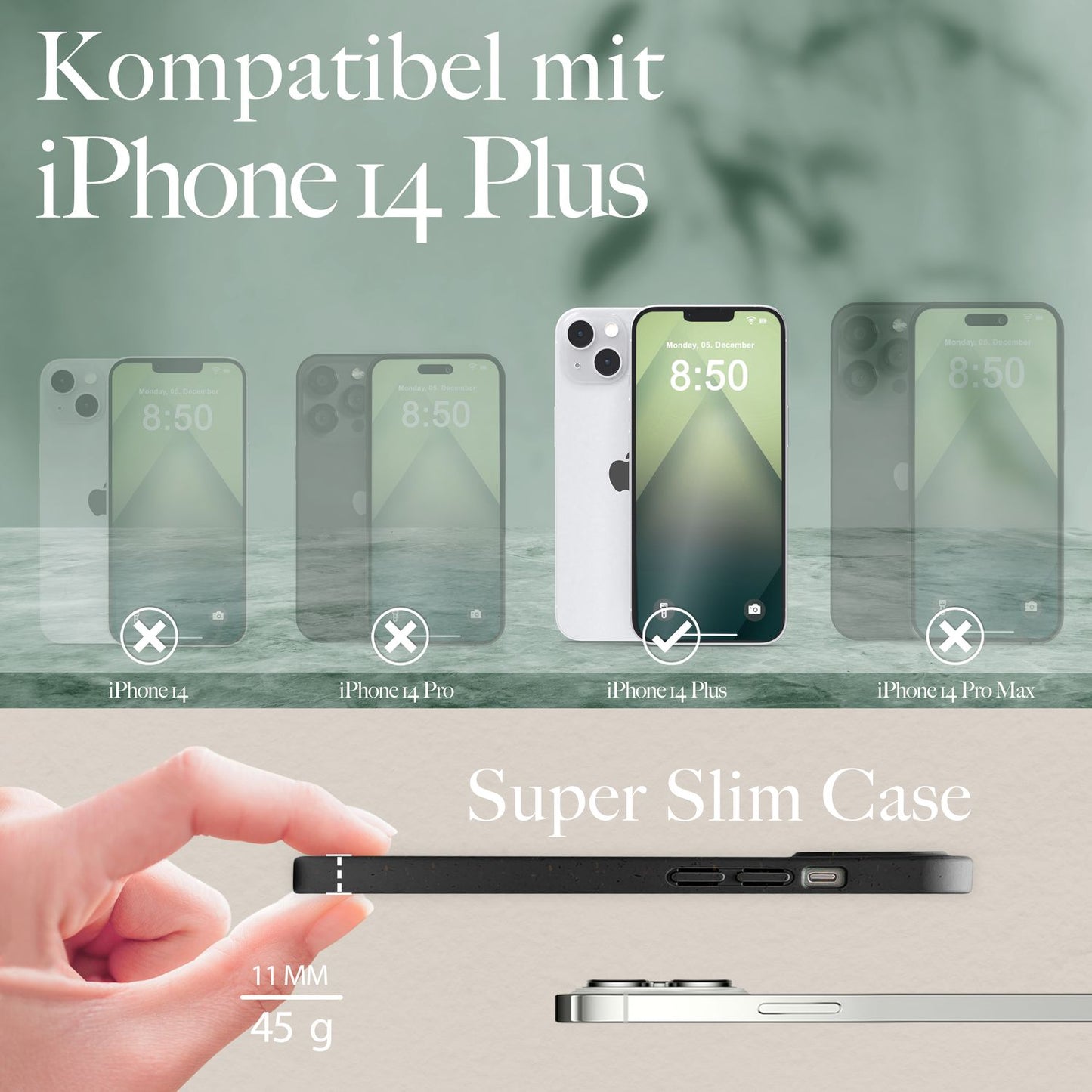NALIA Berlin Bio Hülle MagSafe - Größe Passend Für iPhone 14 Plus, Material Bio Recycling, Umweltfreundlich