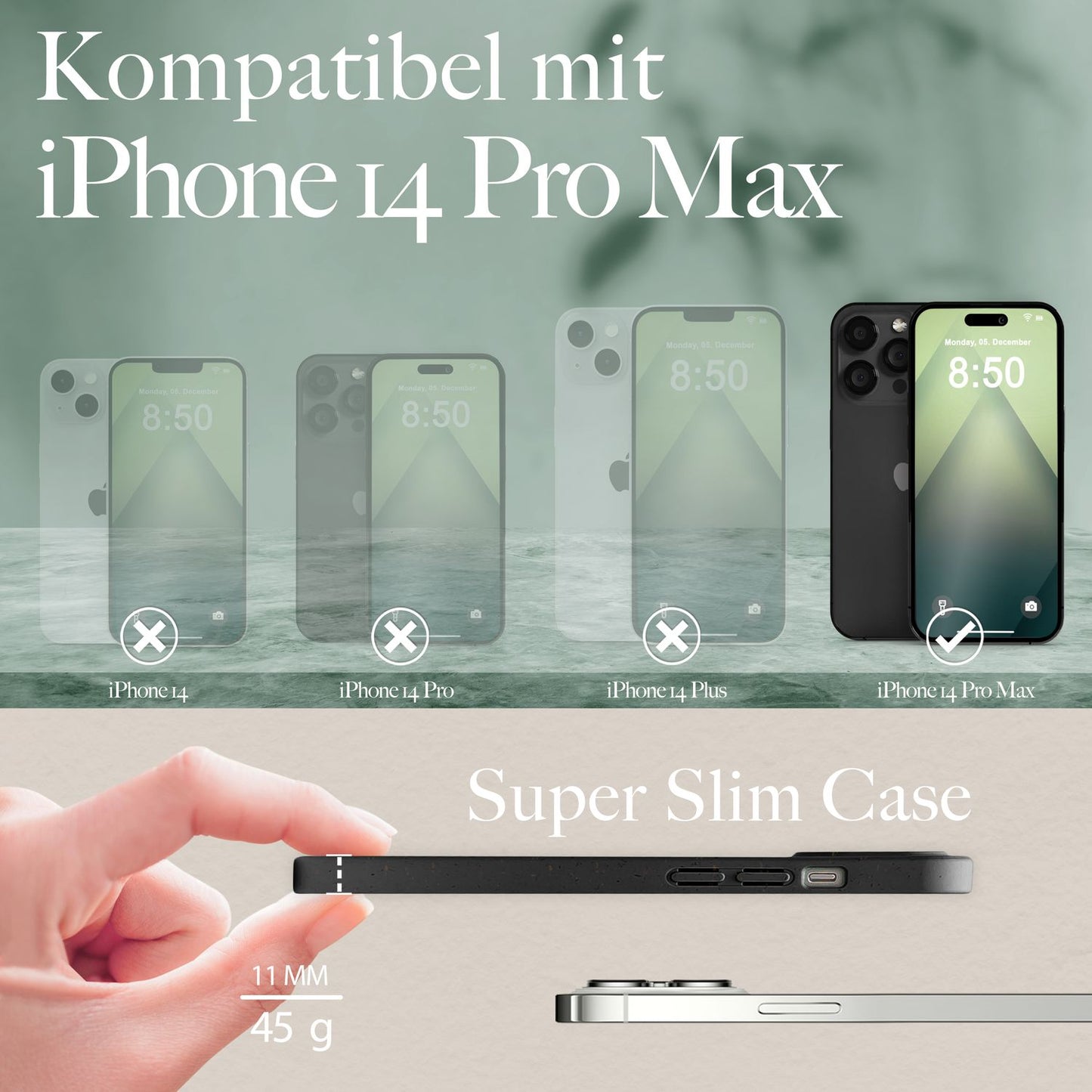 Husă NALIA Berlin EcoFit MagPower - MagSafe compatibilă cu iPhone 14 Pro Max, dimensiune 6,7 inch, material bio reciclat