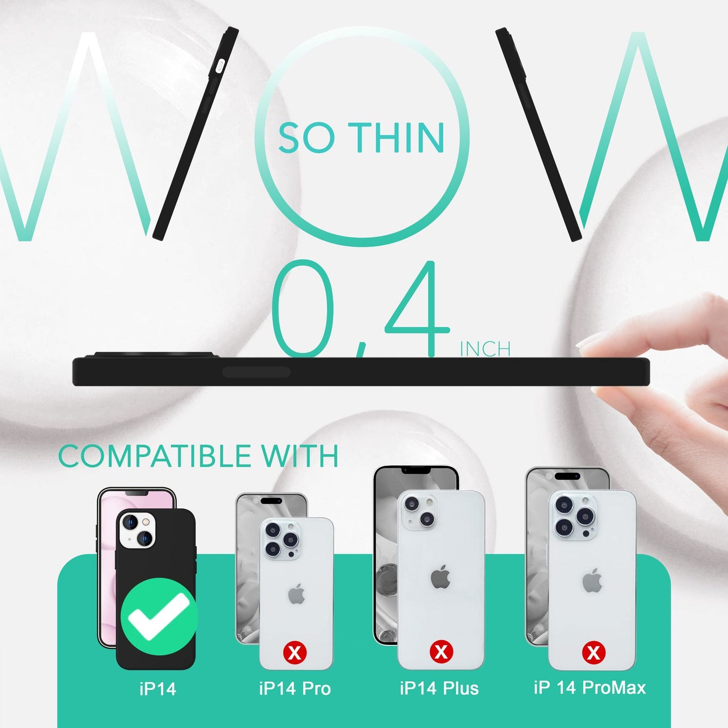 MagSafe Hülle mit 2x Schutz Glas für iPhone 14, Easy Clean Silikon Handy Cover