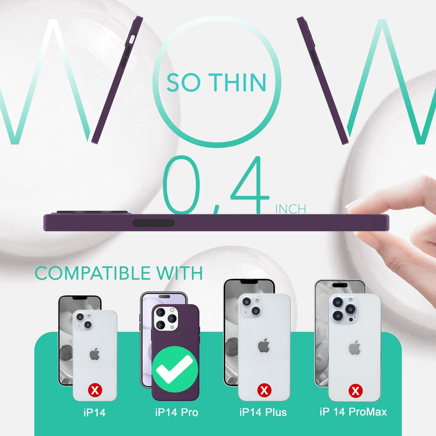 MagSafe Hülle mit 2x Schutz Glas für iPhone 14 Pro, Easy Clean Silikon Cover