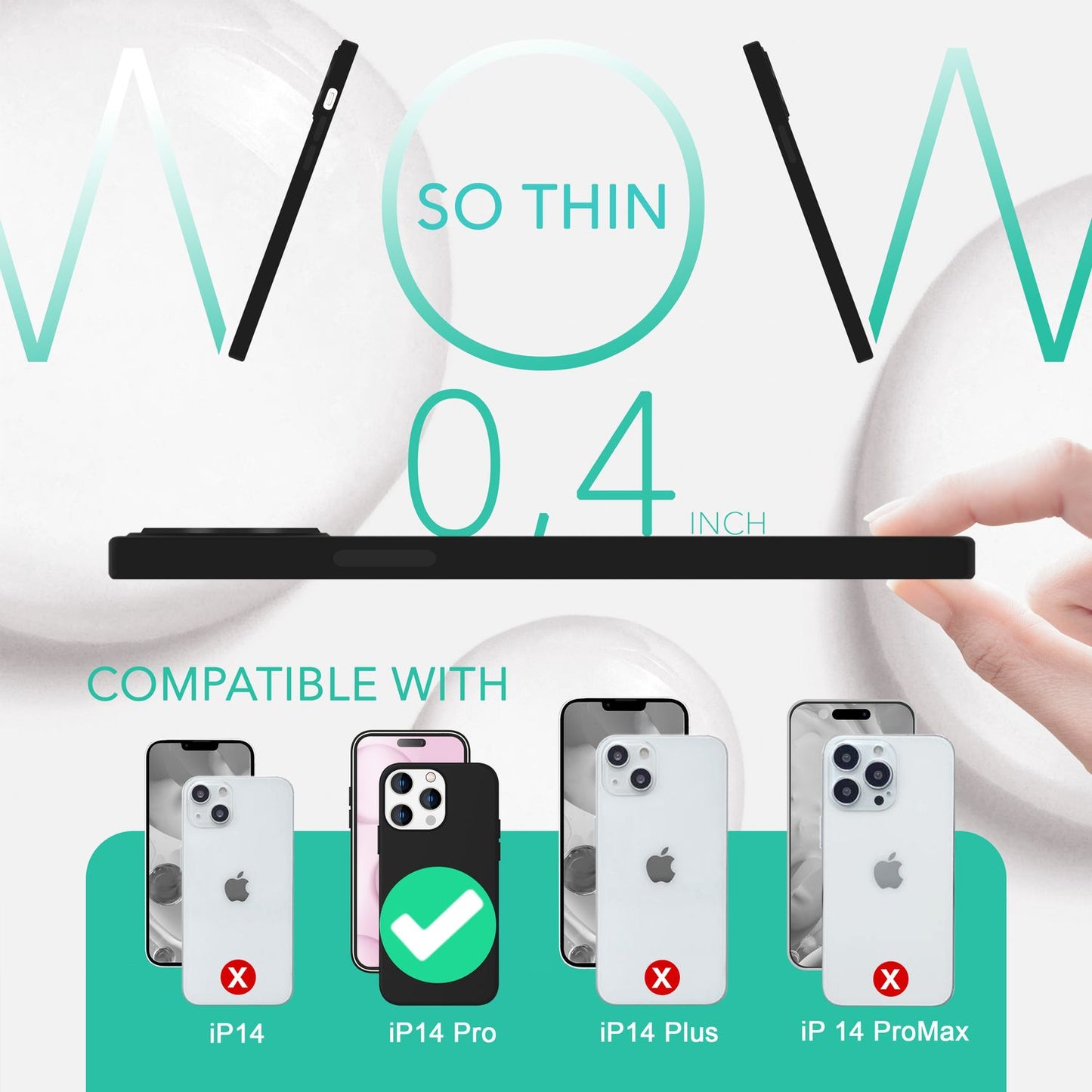 MagSafe Hülle mit 2x Schutz Glas für iPhone 14 Pro, Easy Clean Silikon Cover