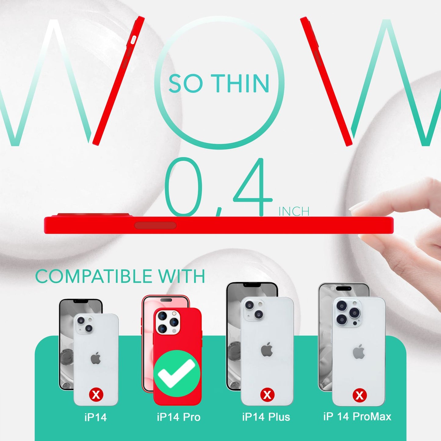 MagSafe Hülle mit 2x Schutz Glas für iPhone 14 Pro, Easy Clean Silikon Cover