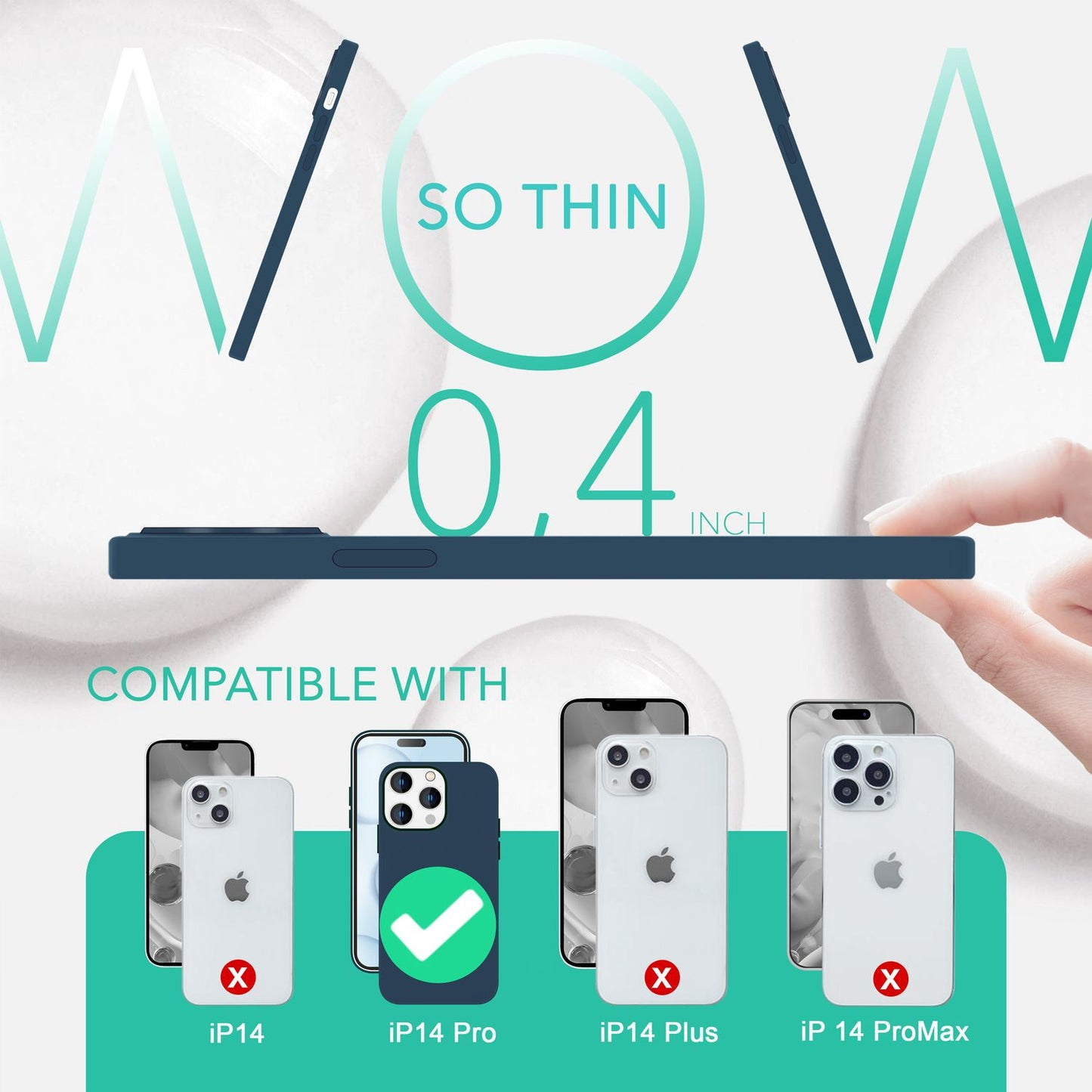 MagSafe Hülle mit 2x Schutz Glas für iPhone 14 Pro, Easy Clean Silikon Cover