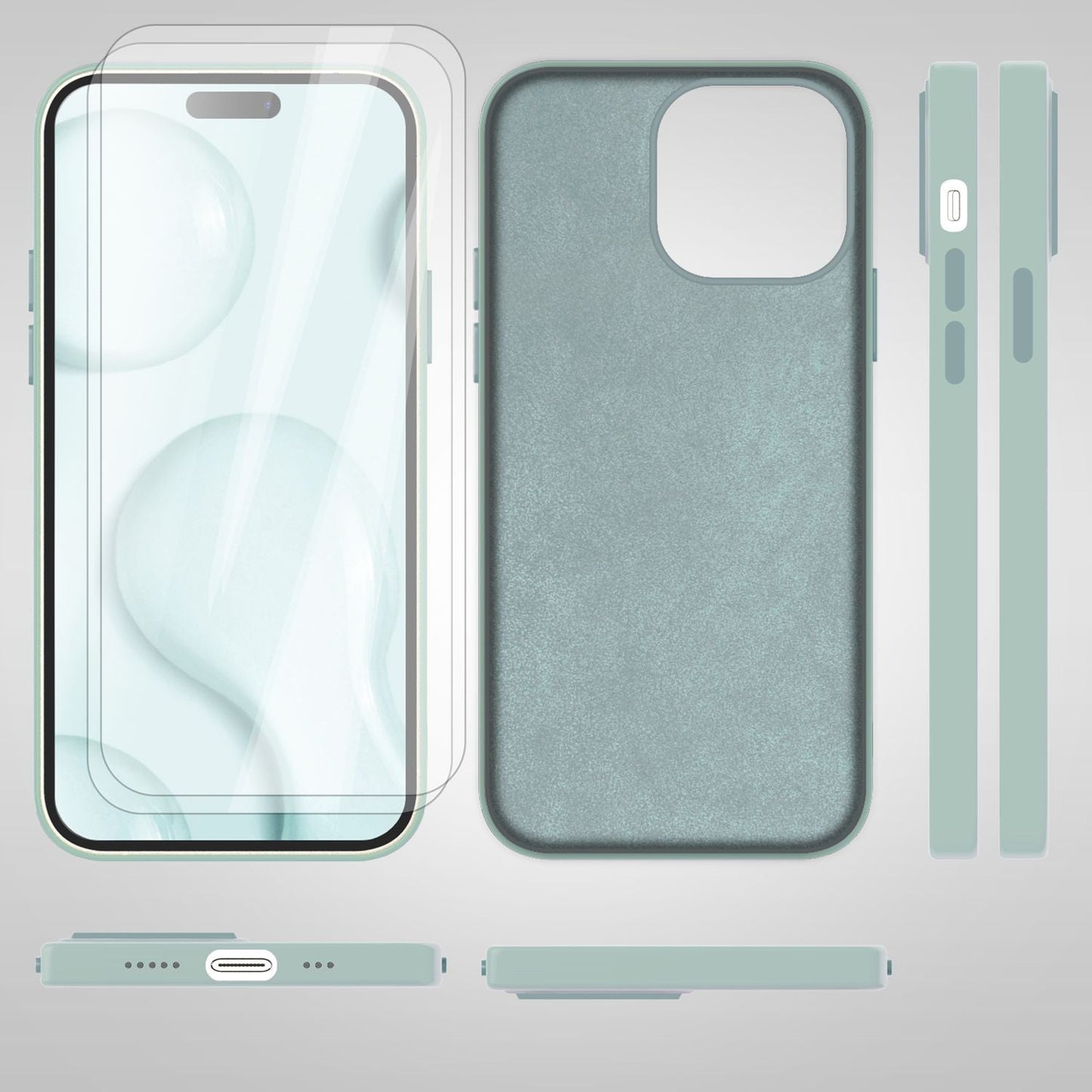 MagSafe Hülle mit 2x Schutz Glas für iPhone 14 Pro, Easy Clean Silikon Cover