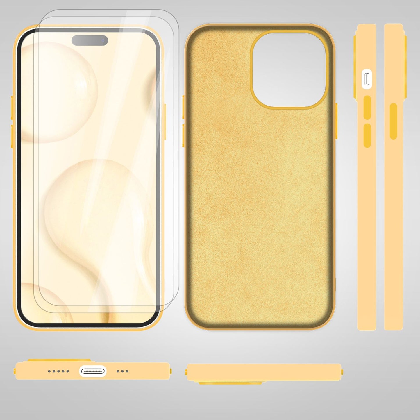 MagSafe Hülle mit 2x Schutz Glas für iPhone 14 Pro, Easy Clean Silikon Cover