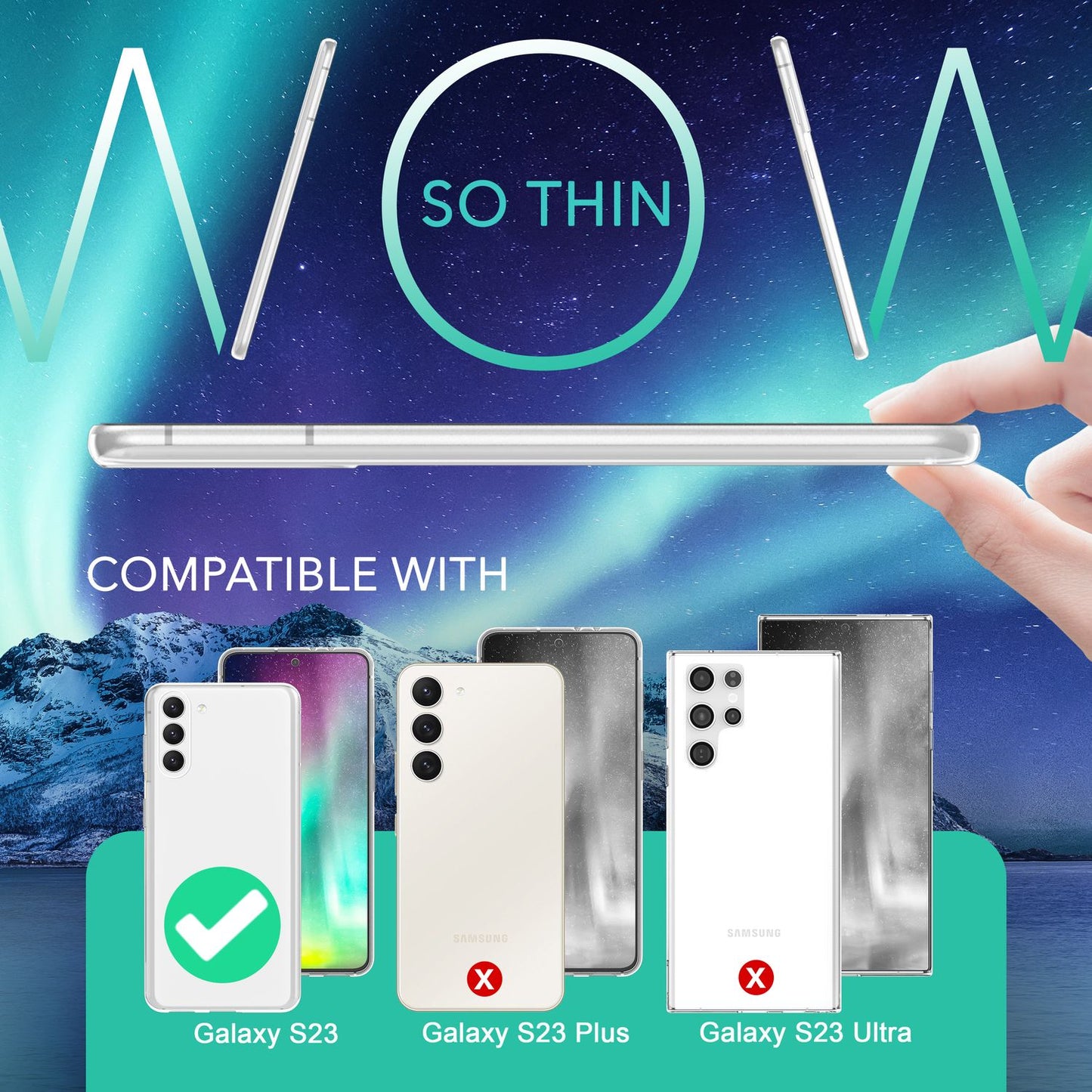 Klare Silikon Hülle für Samsung Galaxy S23, 2x Displayschutz Glas & Kameraschutz