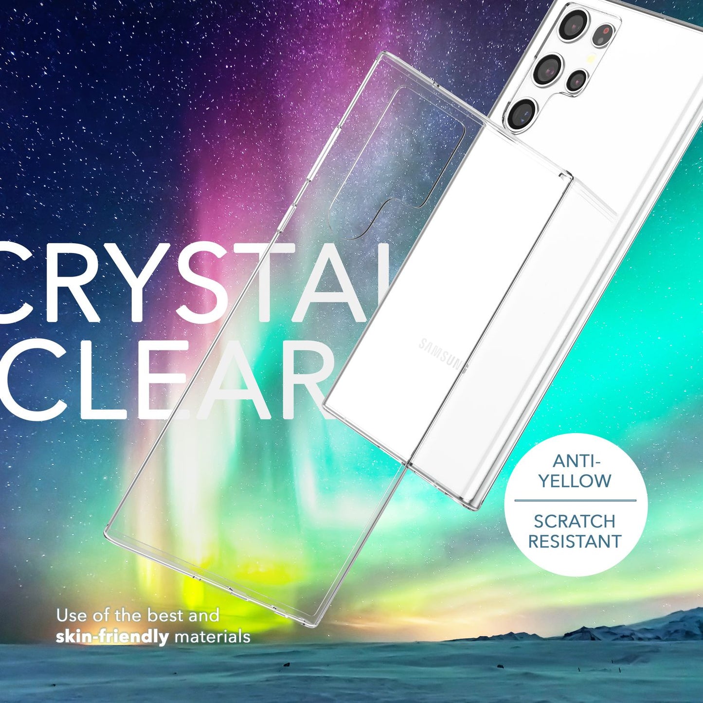 Klare Silikon Hülle für Samsung Galaxy S23 Ultra 2x Displayschutz & Kameraschutz