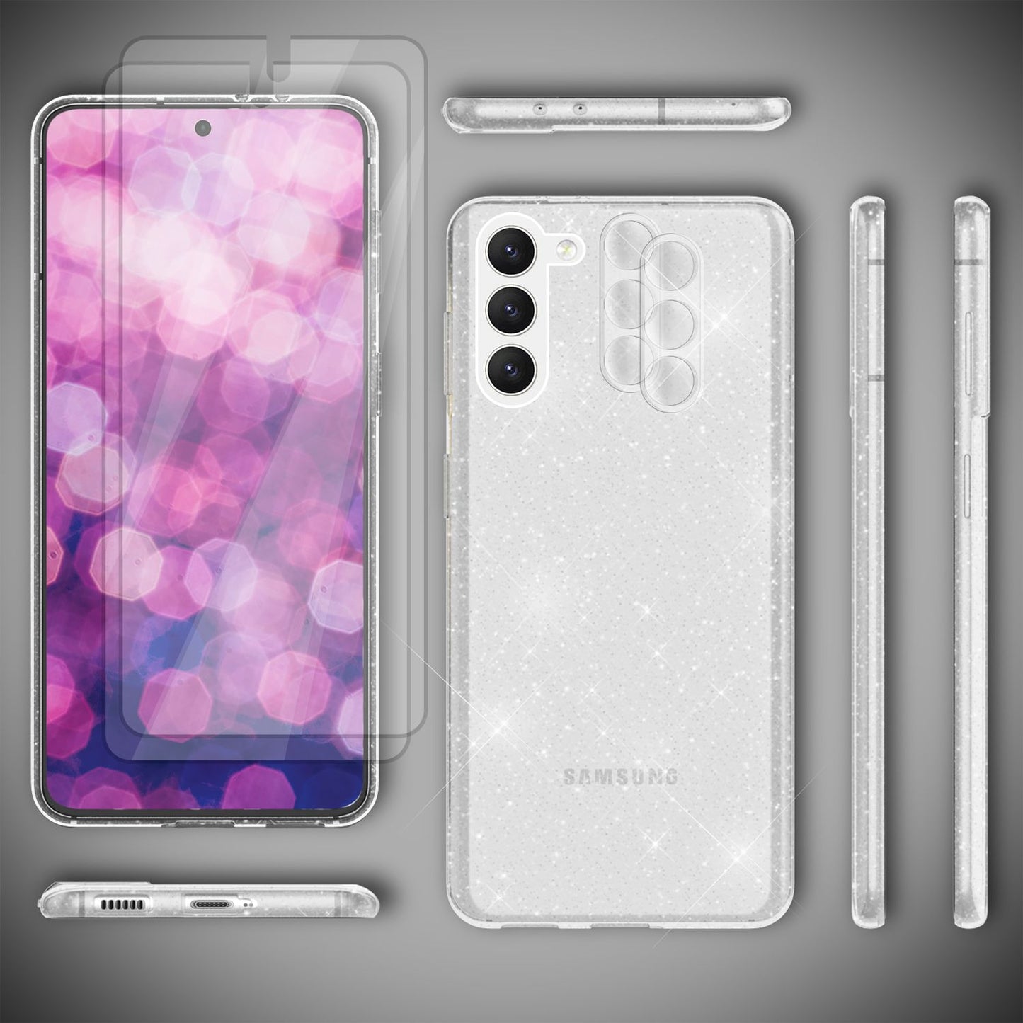 Husă NALIA Dazzlin cu sclipici - Capacitate particule strălucitoare, performanță de protecție premium, potrivire perfectă pentru Galaxy S23 Plus