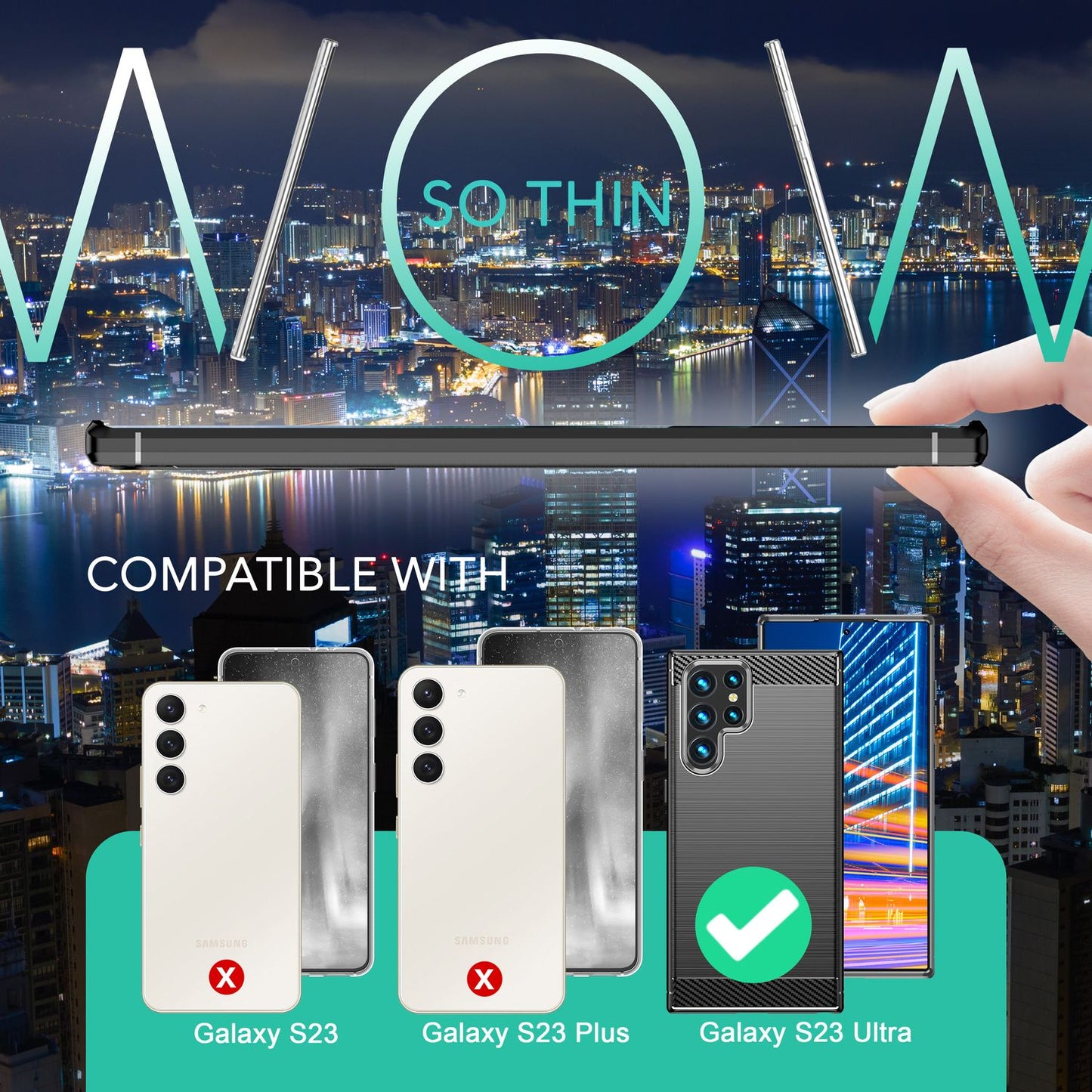 Carbon Look Hülle für Samsung Galaxy S23 Ultra, 2x Displayschutz & Kameraschutz