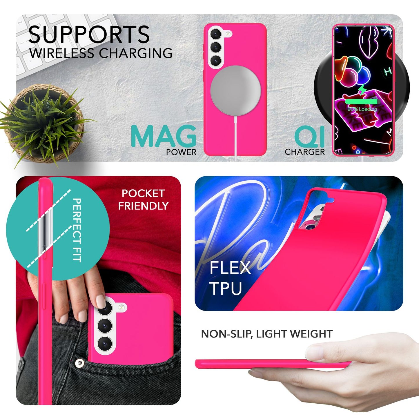 NALIA NeonShock Hülle 2x Display Und Kameraschutz - S23 Kompatibel TPU