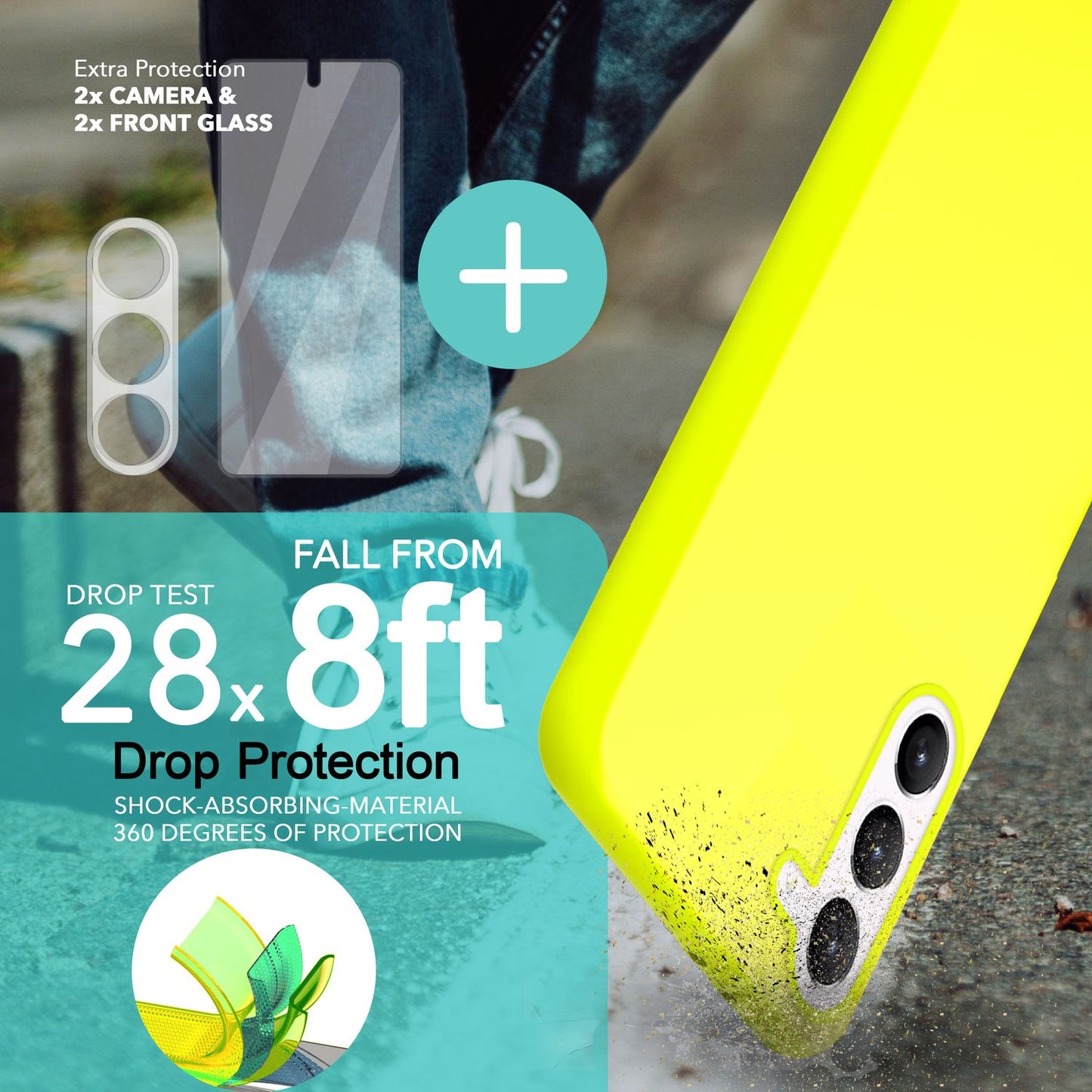 NALIA NeonShock Hülle 2x Display Und Kameraschutz - S23 Kompatibel TPU