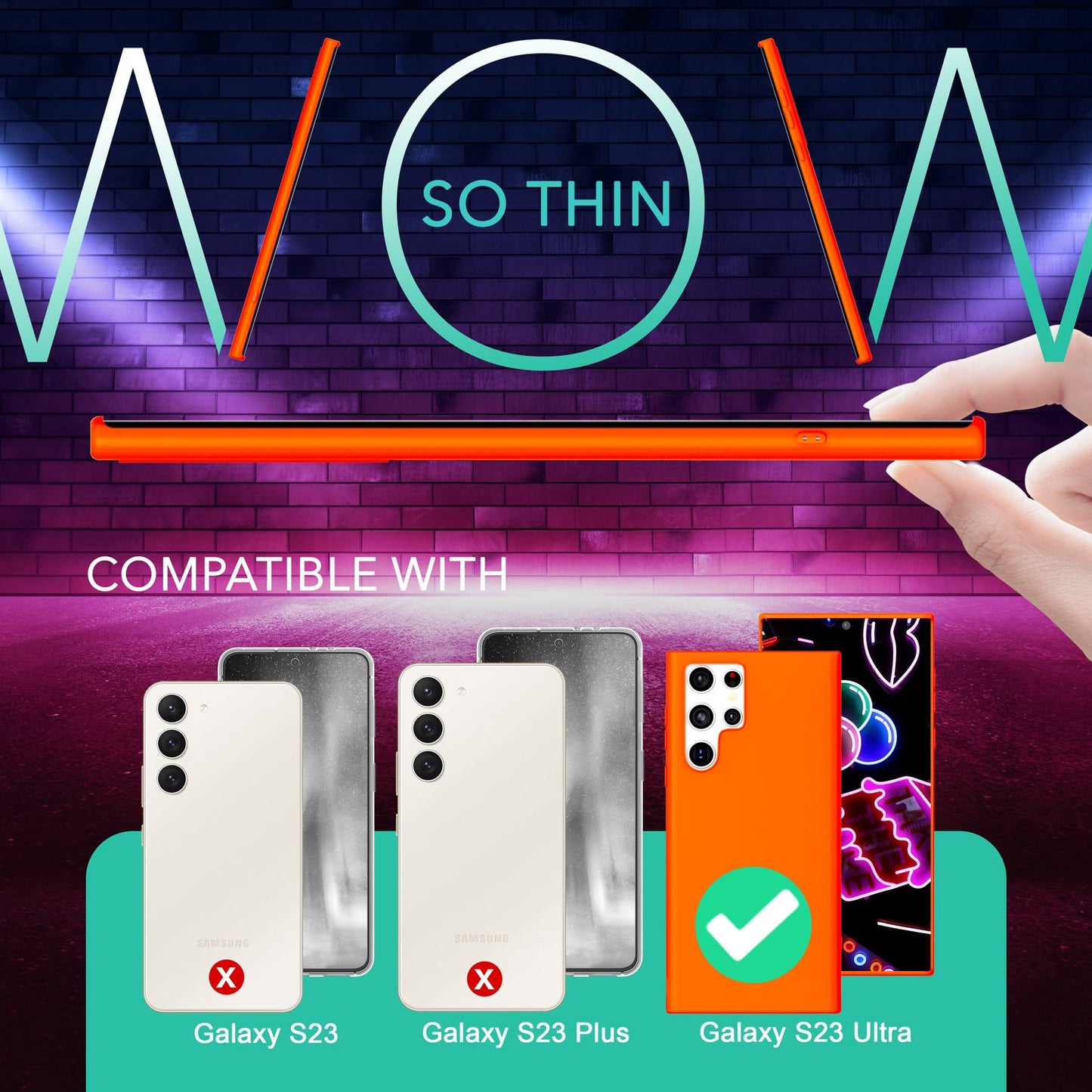 Bunte Neon Silikon Hülle für Samsung Galaxy S23 Ultra, 2x Displayschutz