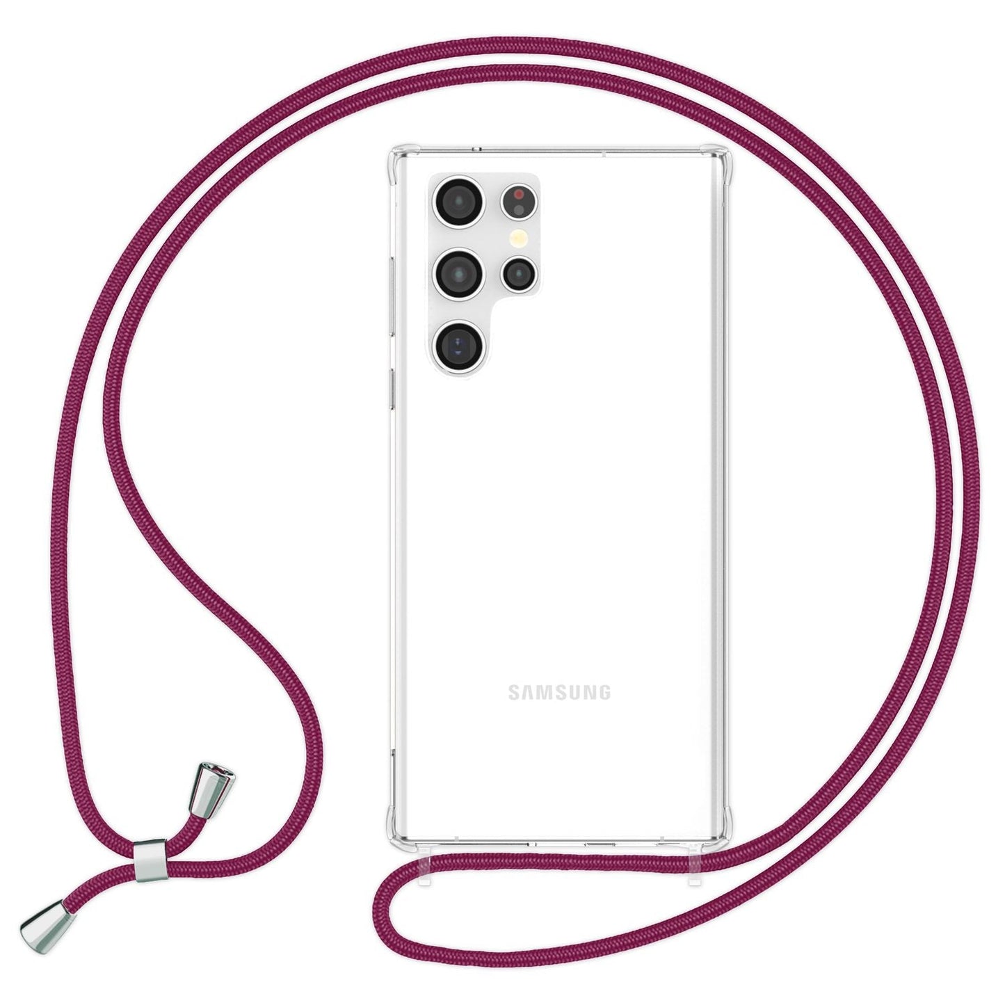 Klare Hülle mit Kette zum Umhängen für Samsung Galaxy S23 Ultra