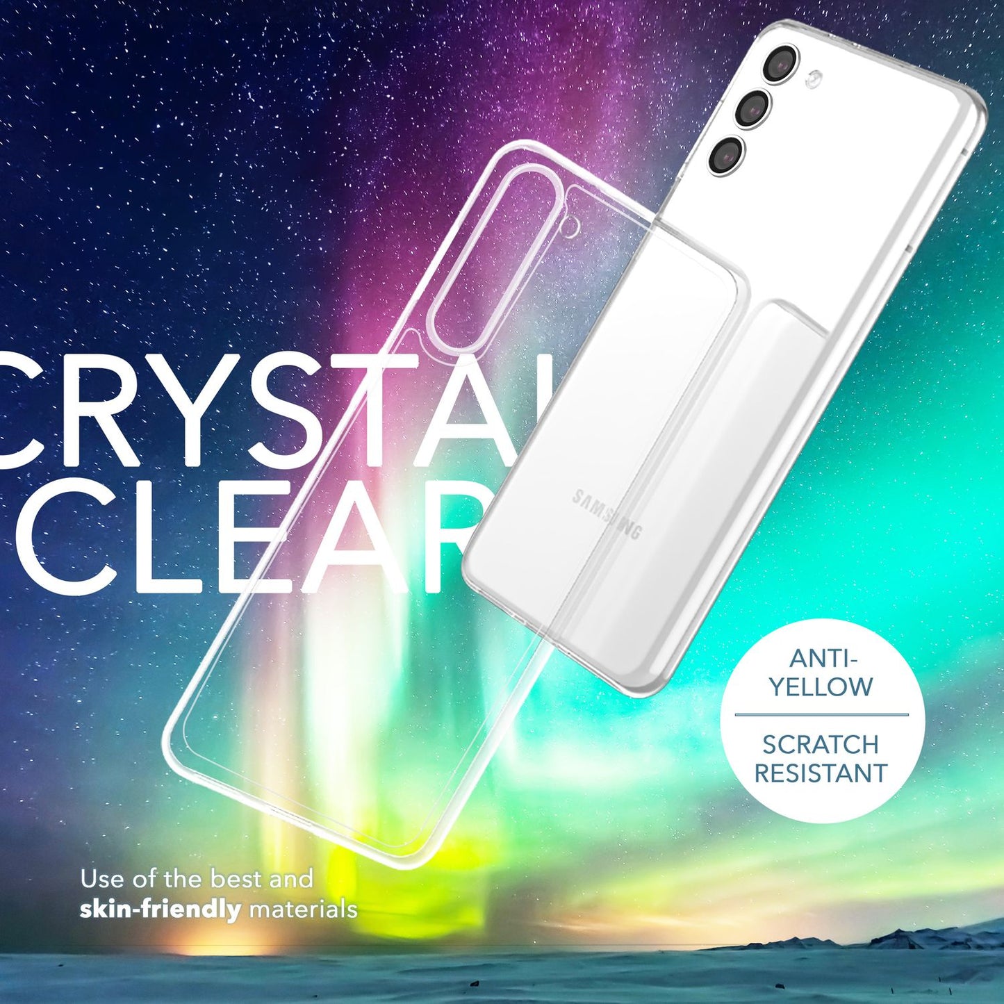 Husă transparentă NALIA Berlin pentru Galaxy S23 Plus - Dimensiune 6,1 inci, Grosime 1,2 mm, Greutate 19 g