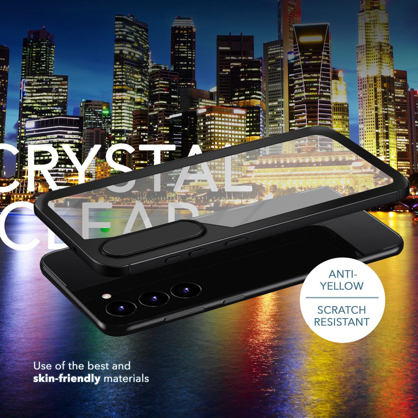 Prova Klare Hybrid Hülle Galaxy S23 - 2x Displayglas/Kameraschutz, Transparent, Kratzfestes Acryl-Backcover