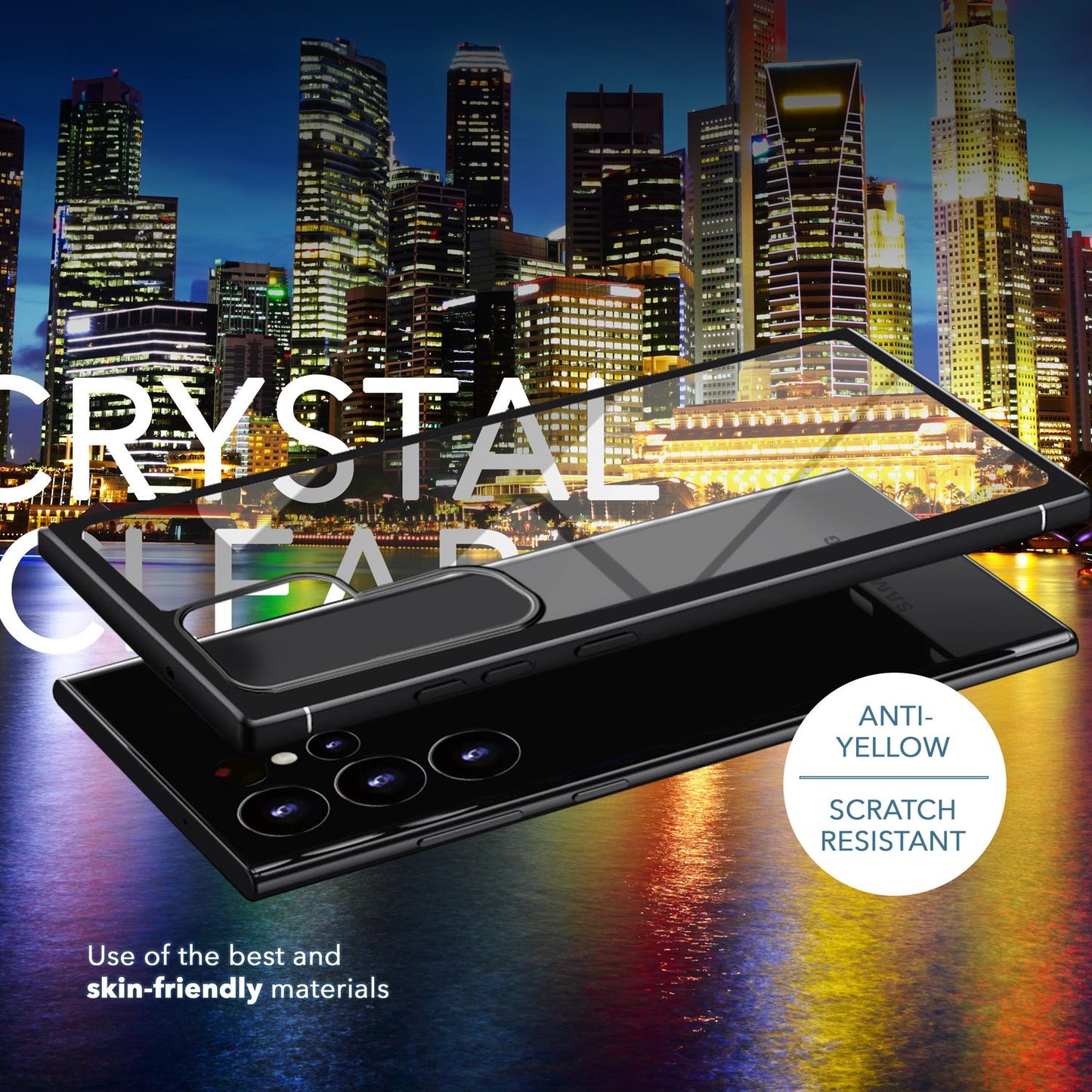 Prova S23 Ultra Hybrid Hülle - Display- Und Kameraschutz Schwarz