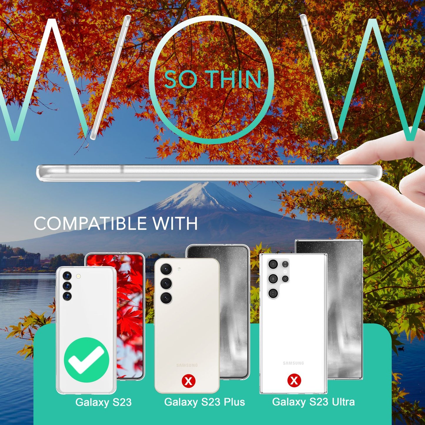 Carcasă mată de telefon, subțire de 0,3 mm, pentru Samsung Galaxy S23, 2x folii de protecție pentru ecran