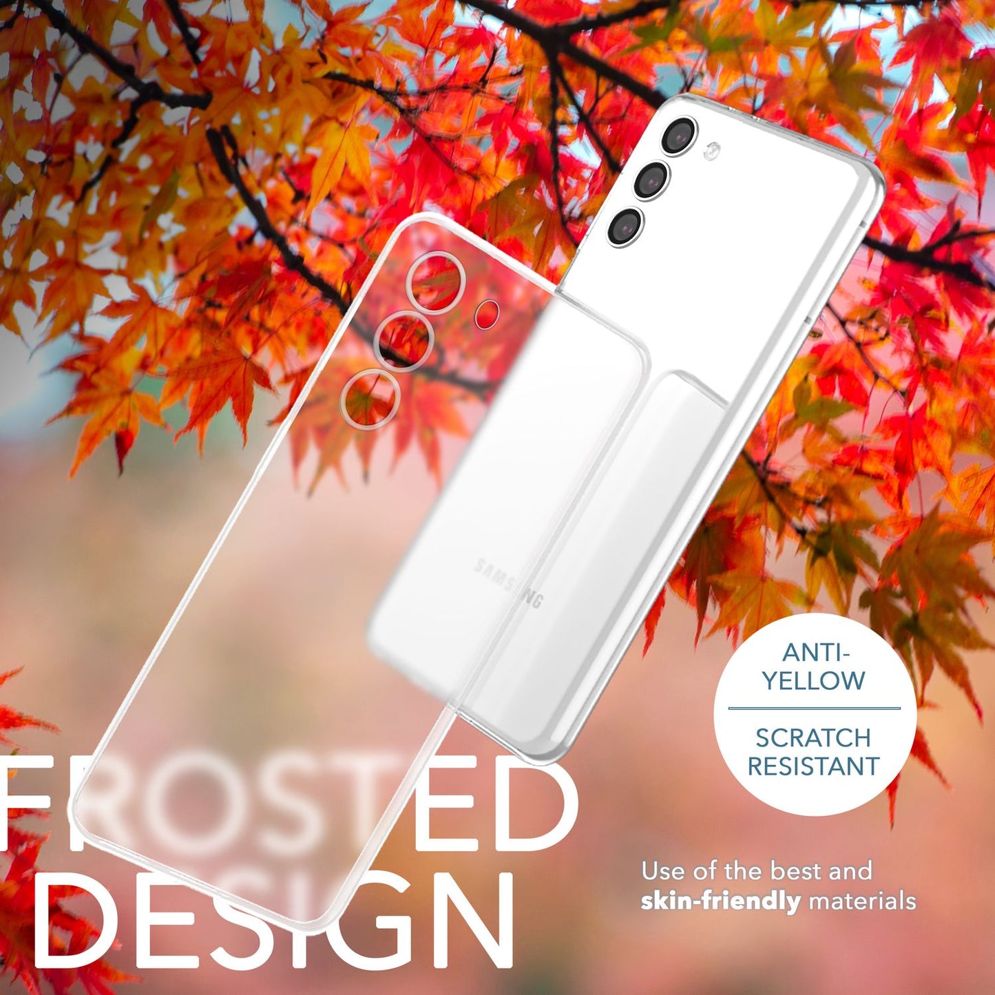 Handy Hülle Matt 0,3mm Dünn für Samsung Galaxy S23 Plus, 2x Displayglas