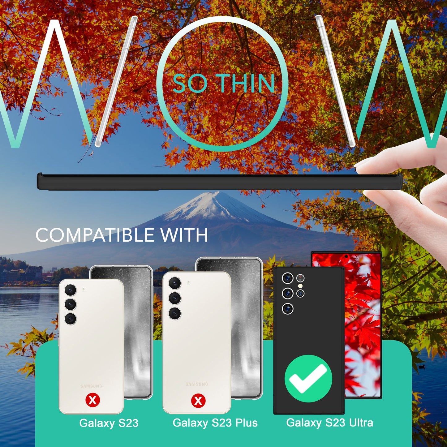 Handy Hülle 0,3mm Dünn für Samsung Galaxy S23 Ultra, 2x Displayschutz